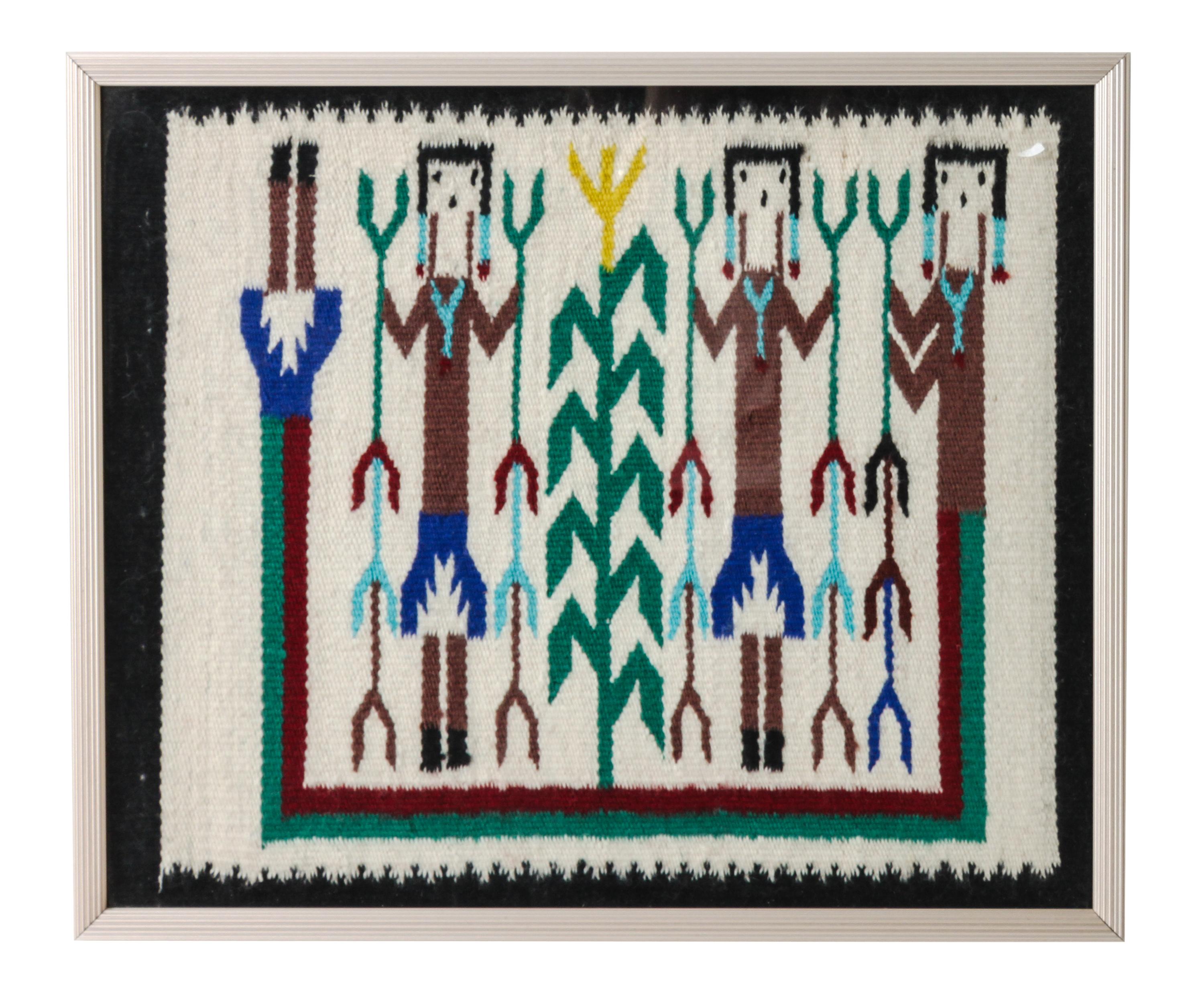 Two Navajo Rugs First: 29 x 42 inches.