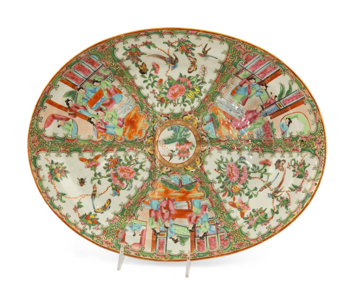 A Chinese Rose Medallion Porcelain Meat Platter