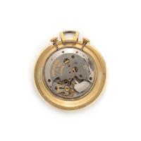 JAEGER-LeCOULTRE, VINTAGE, GOLD-FILLED TRAVEL ALARM OPEN FACE POCKET WATCH