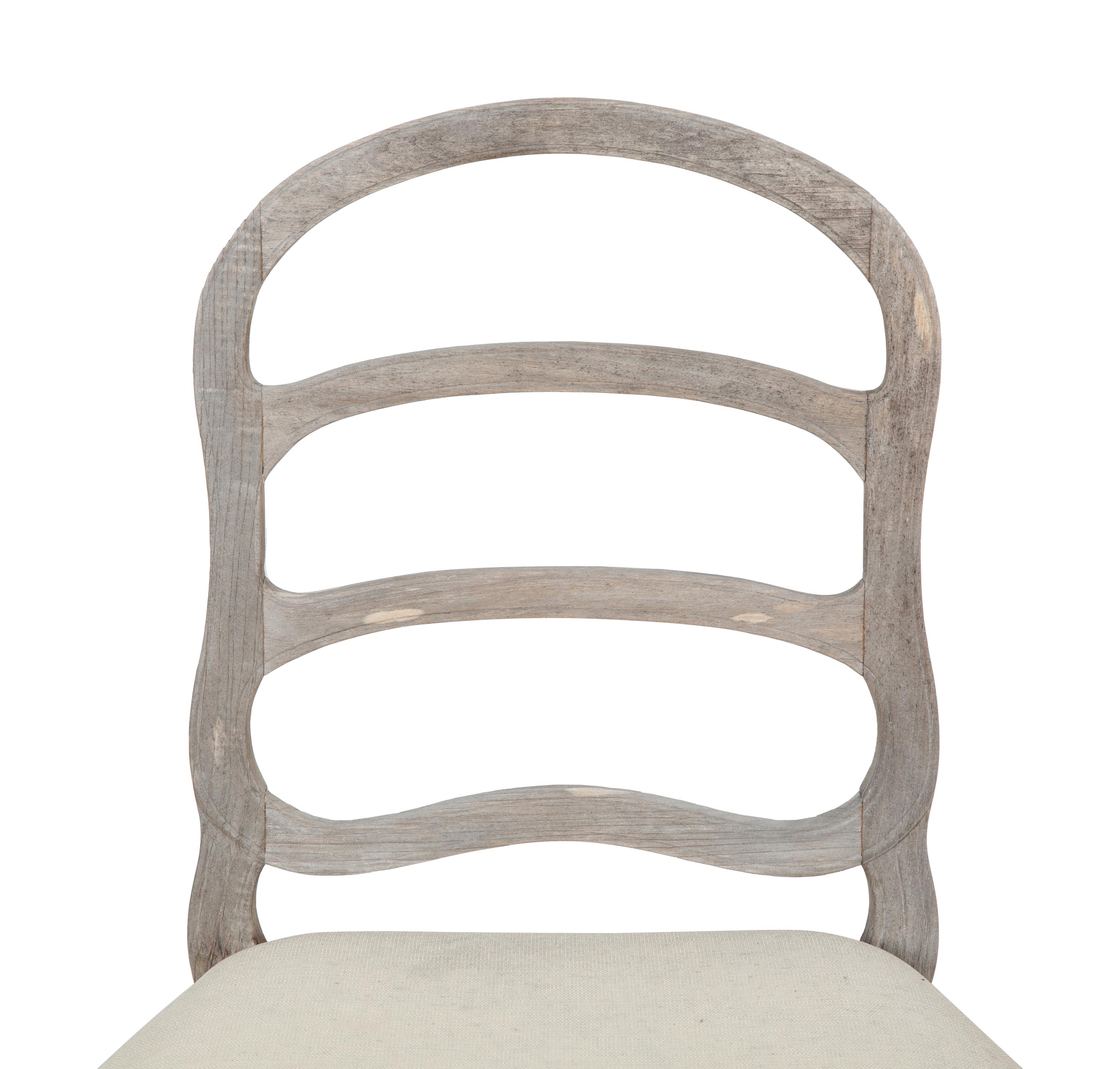 A Pair of Sutherland French Provincial Style Distressed Teak Side Chairs