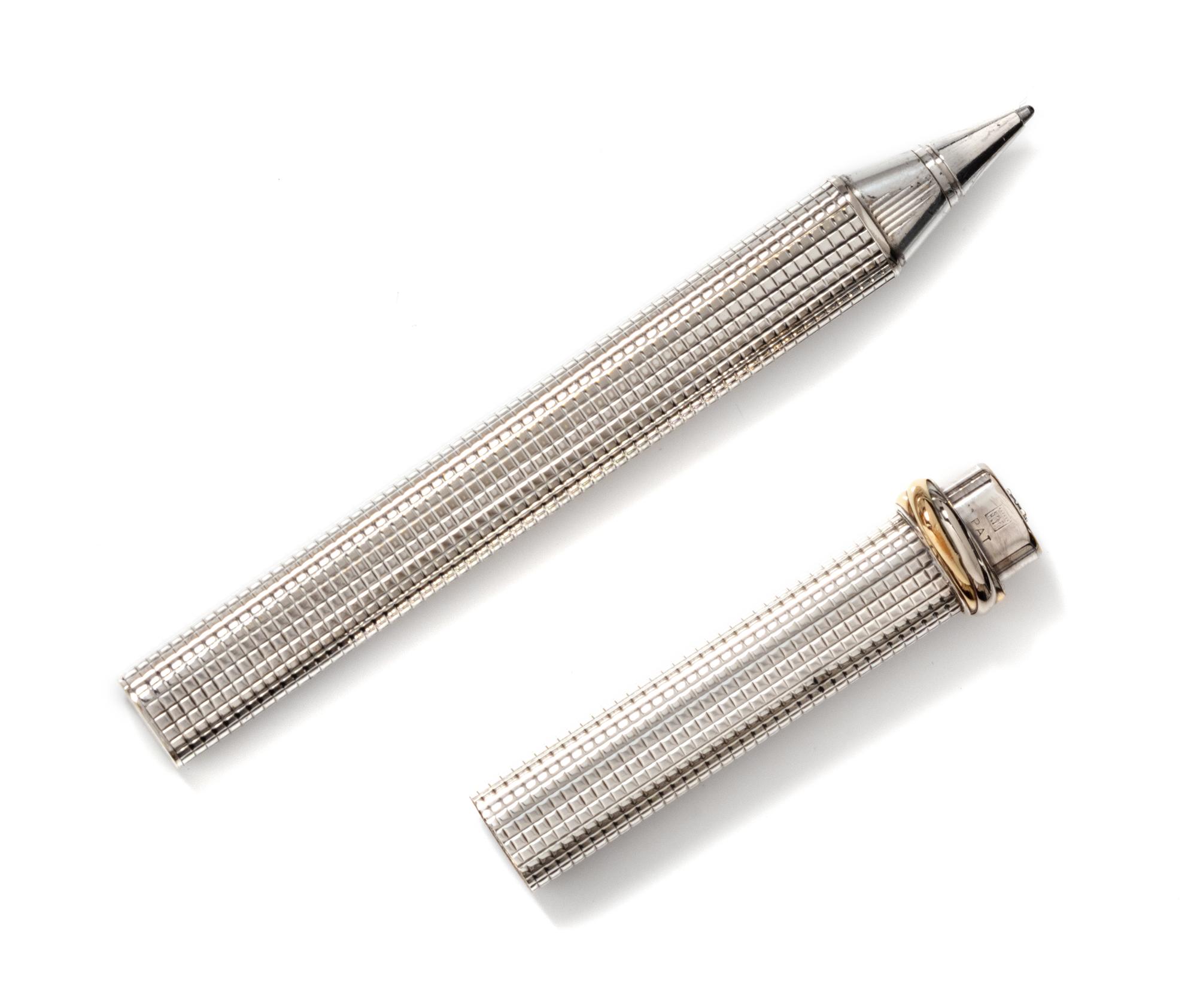 A 'Les Must de Cartier Vendome Crosshatch Cisele' Ballpoint Pen, Cartier,