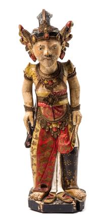 An Indonesian Carved and Painted Figure of Priest Height 25 inches. — 20TH CENTURY