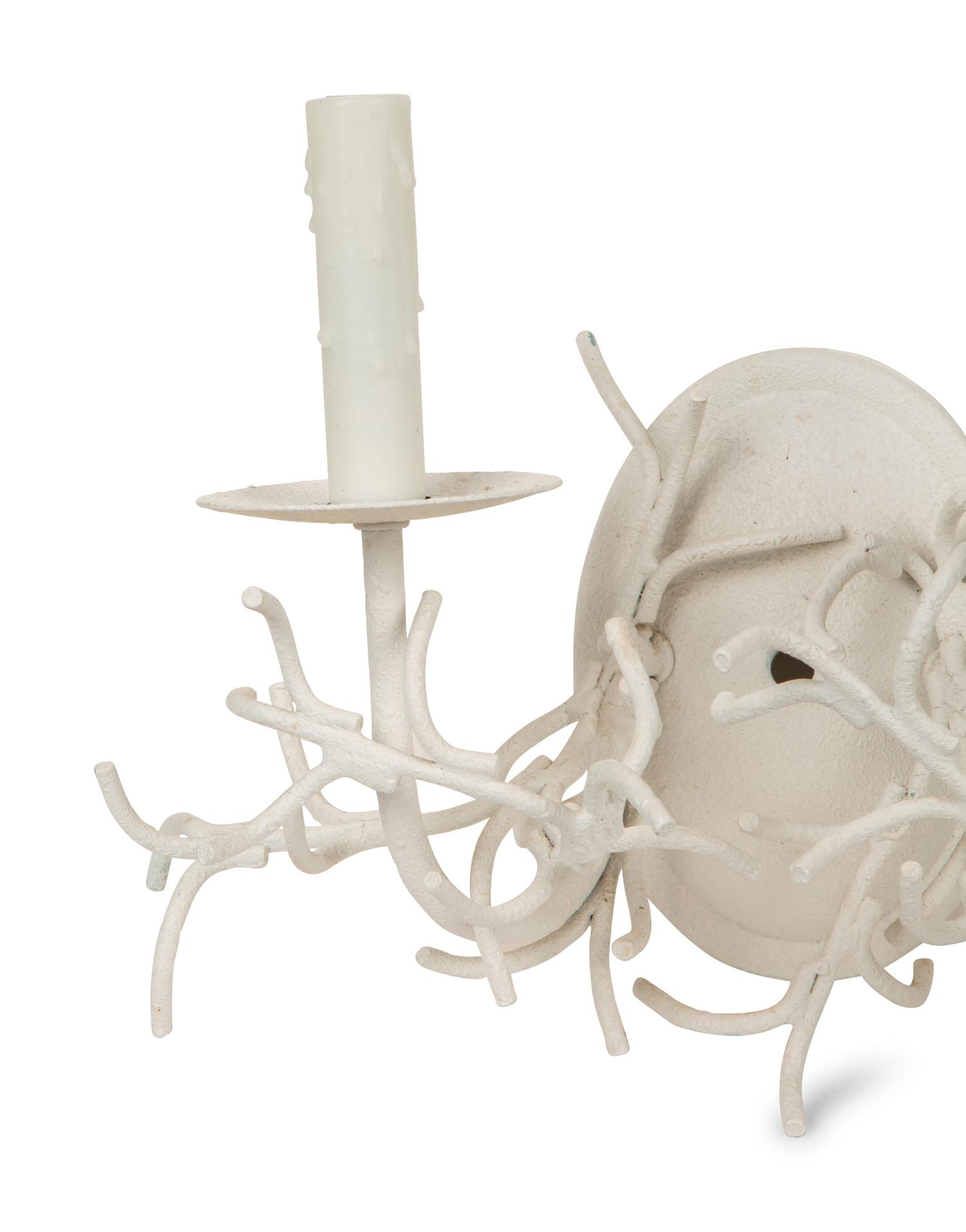 A Pair of White Painted Metal Coraline Sconces — 20TH CENTURY