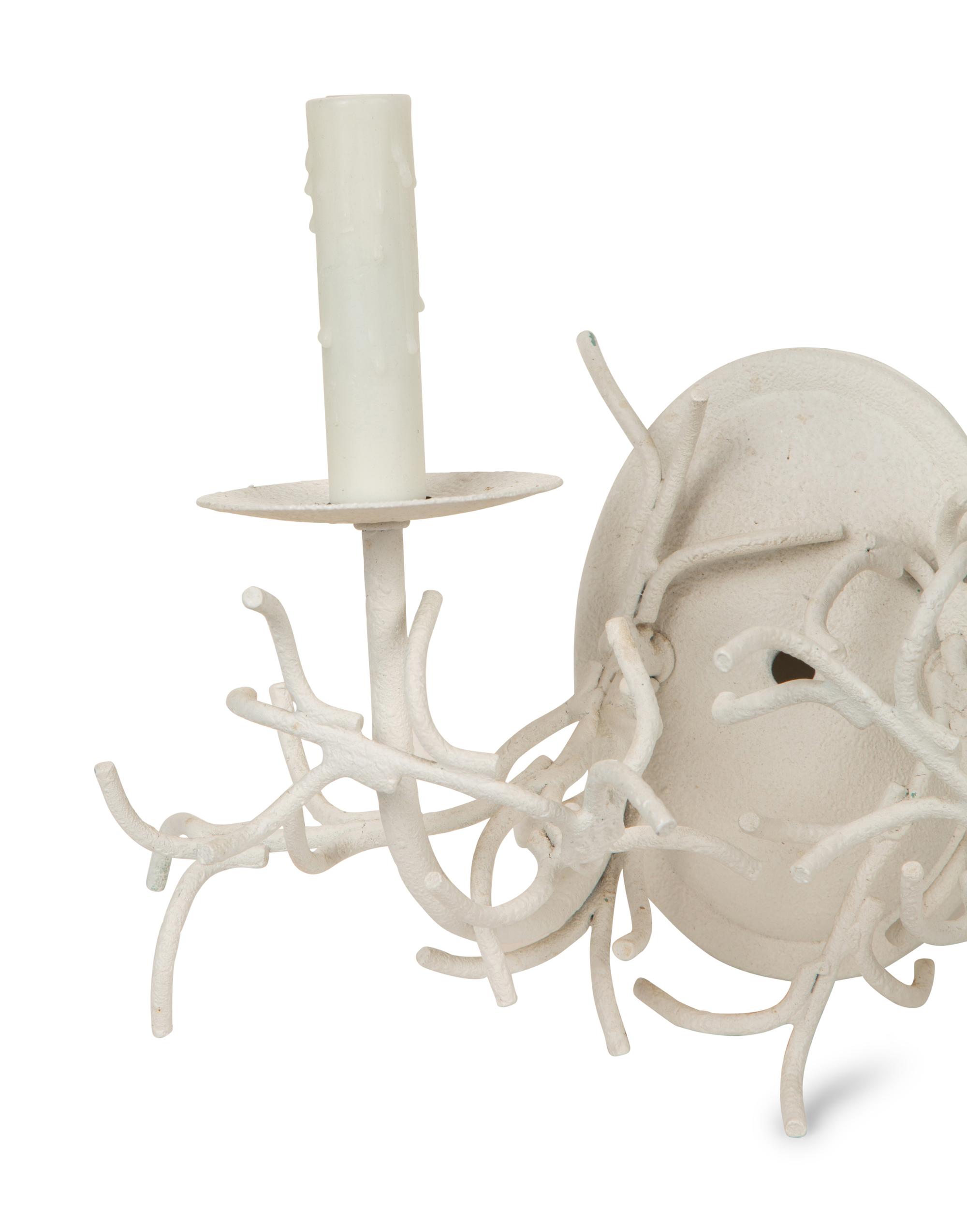 A Pair of White Painted Metal Coraline Sconces — 20TH CENTURY