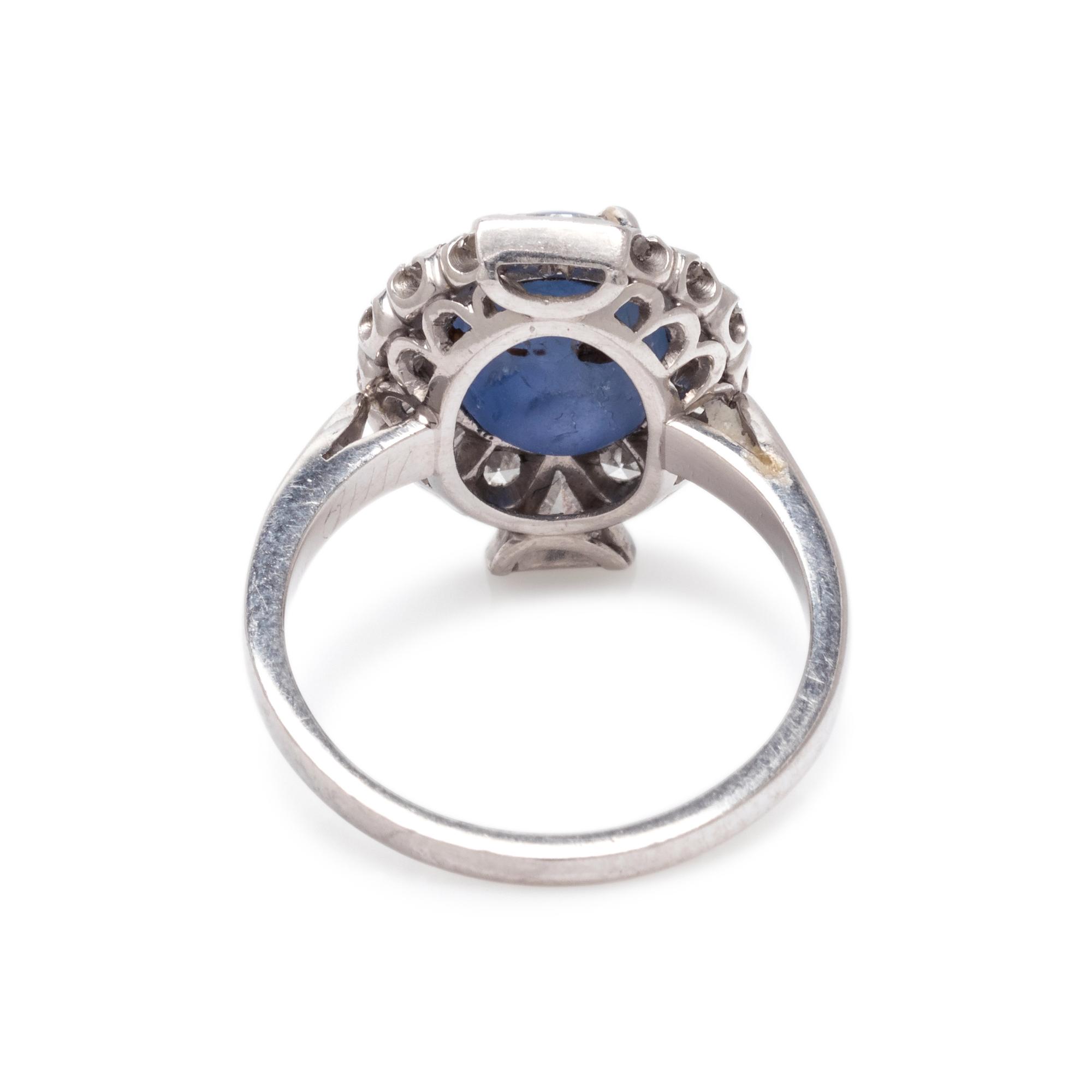 STAR SAPPHIRE AND DIAMOND RING