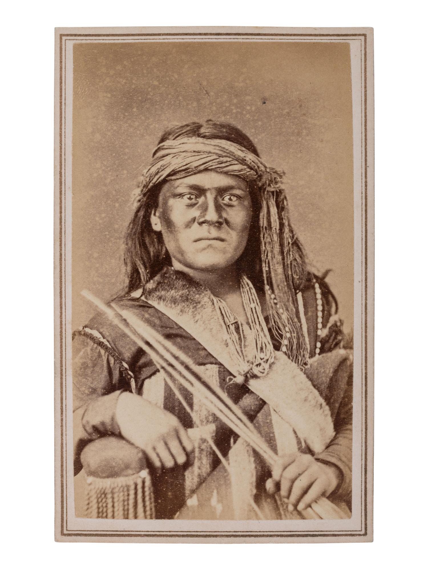 CHAMBERLAIN, W.G. (1815-1910), photographer. CDV of Manuelito, Navajo warrior. Denver, CO, ca 1860s.