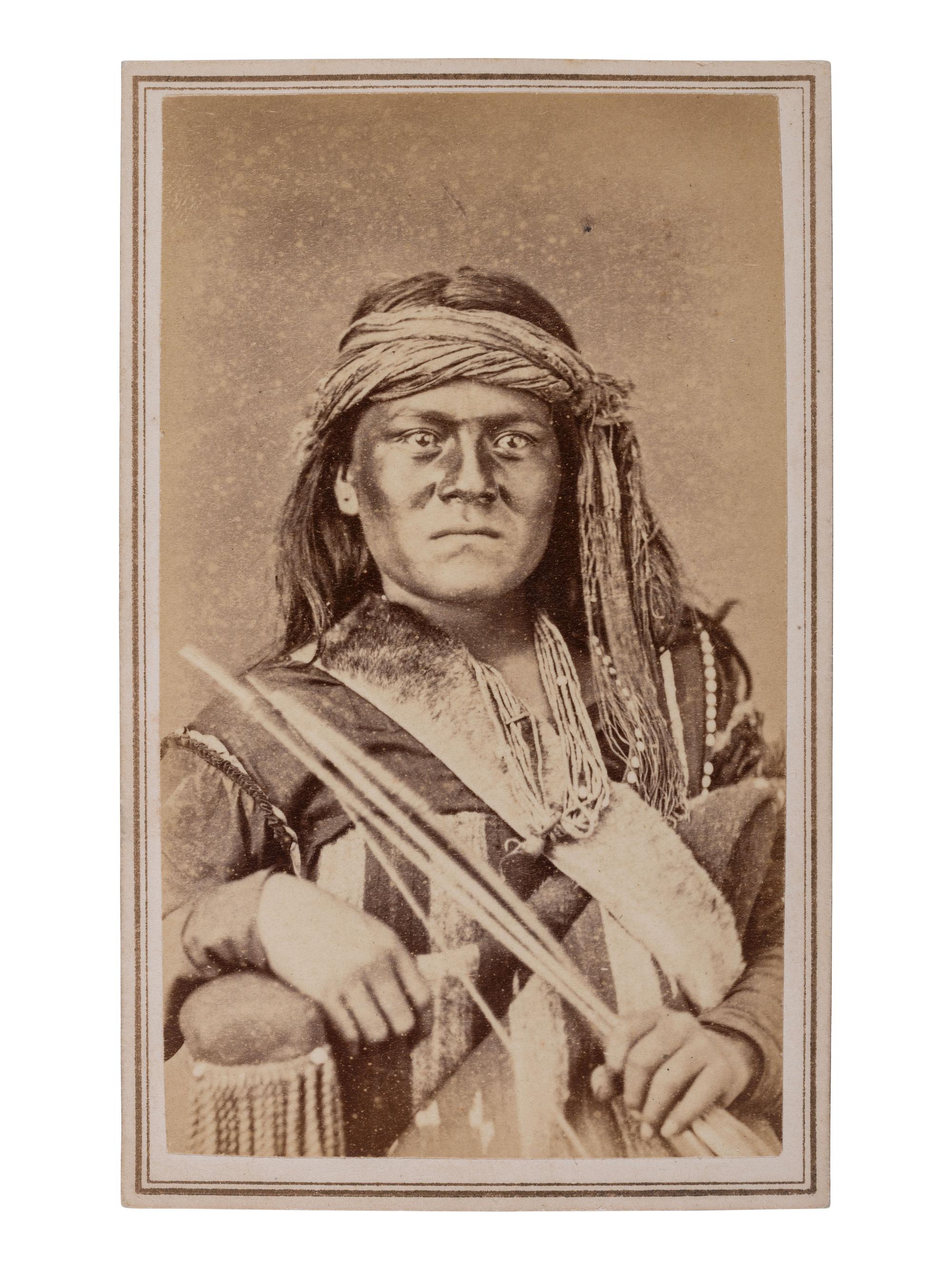 CHAMBERLAIN, W.G. (1815-1910), photographer. CDV of Manuelito, Navajo warrior. Denver, CO, ca 1860s.