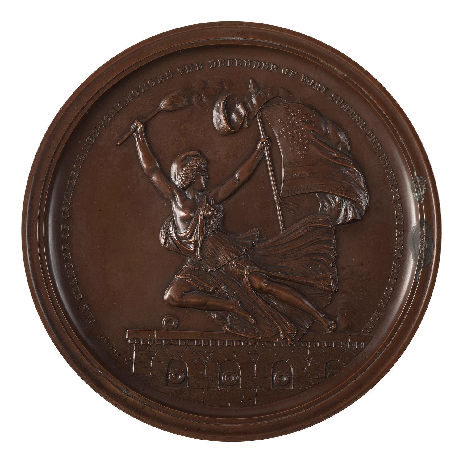 [CIVIL WAR -- FORT SUMTER]. 1861 Robert Anderson Medal, First Class. 6 inches.