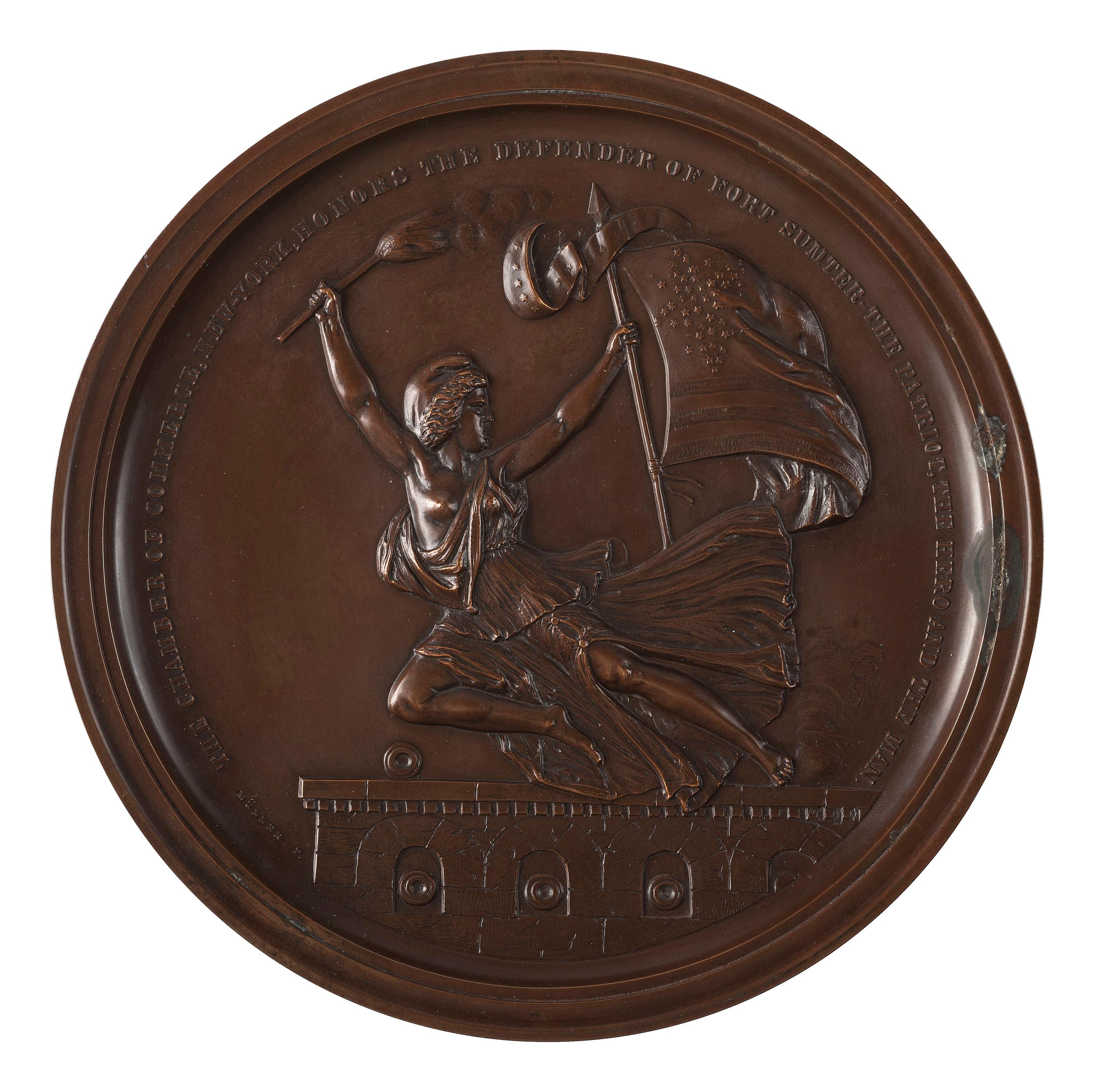 [CIVIL WAR -- FORT SUMTER]. 1861 Robert Anderson Medal, First Class. 6 inches.
