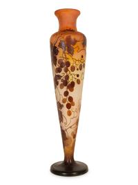 A Cameo Glass Baluster Vase in the Style of Emile Gallé