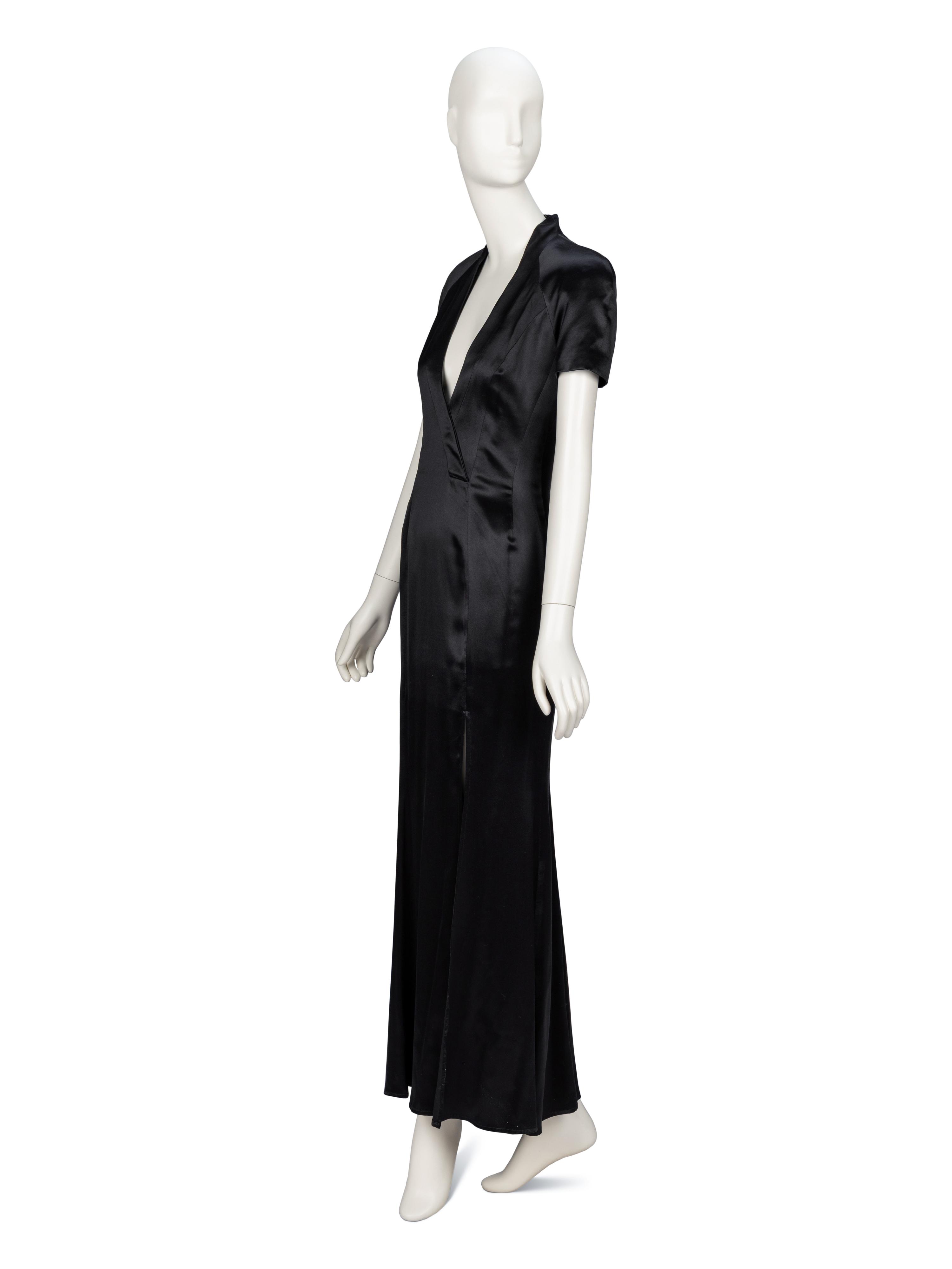Gianfranco Ferré, Black Charmeuse Evening Gown
