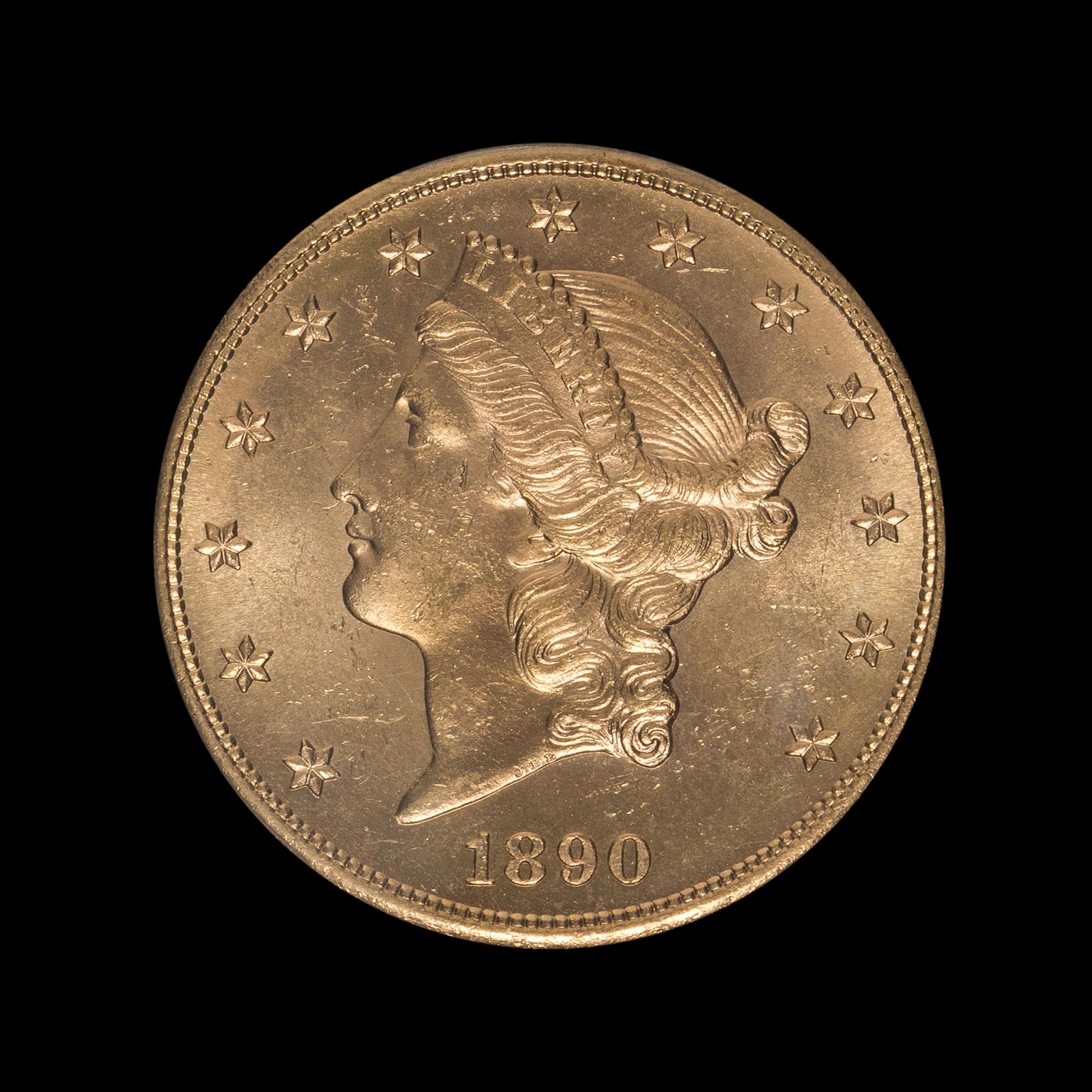 A United States 1890-S Liberty Head $20 Gold Coin