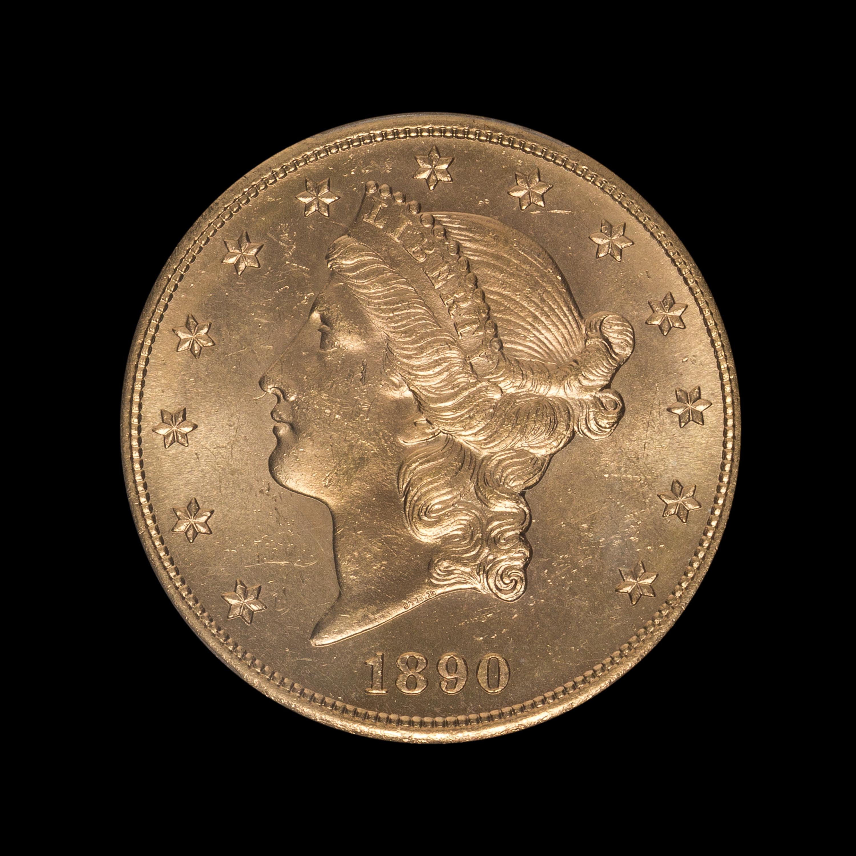 A United States 1890-S Liberty Head $20 Gold Coin