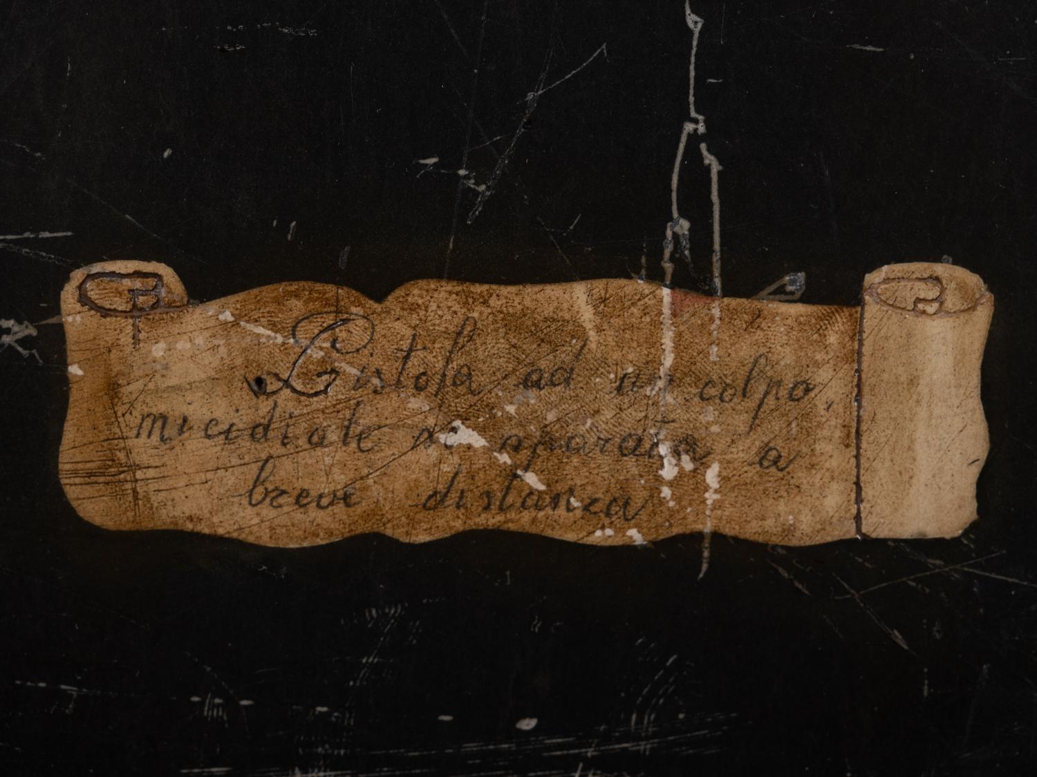 A Pair of Sgraffito Paintings of Pistols