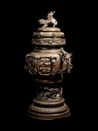 A Large and Finely Cast Bronze Incense Burner