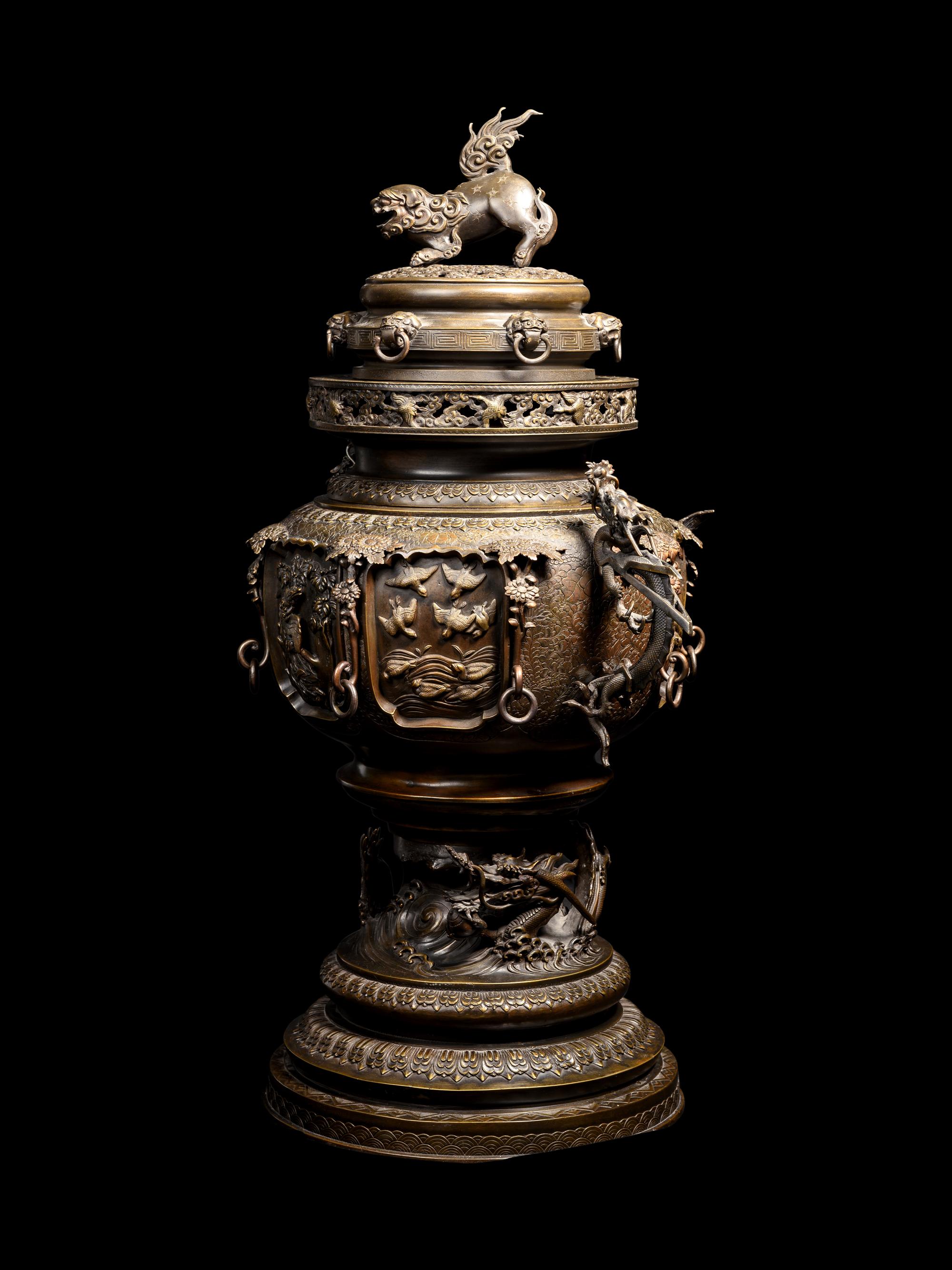 A Large and Finely Cast Bronze Incense Burner