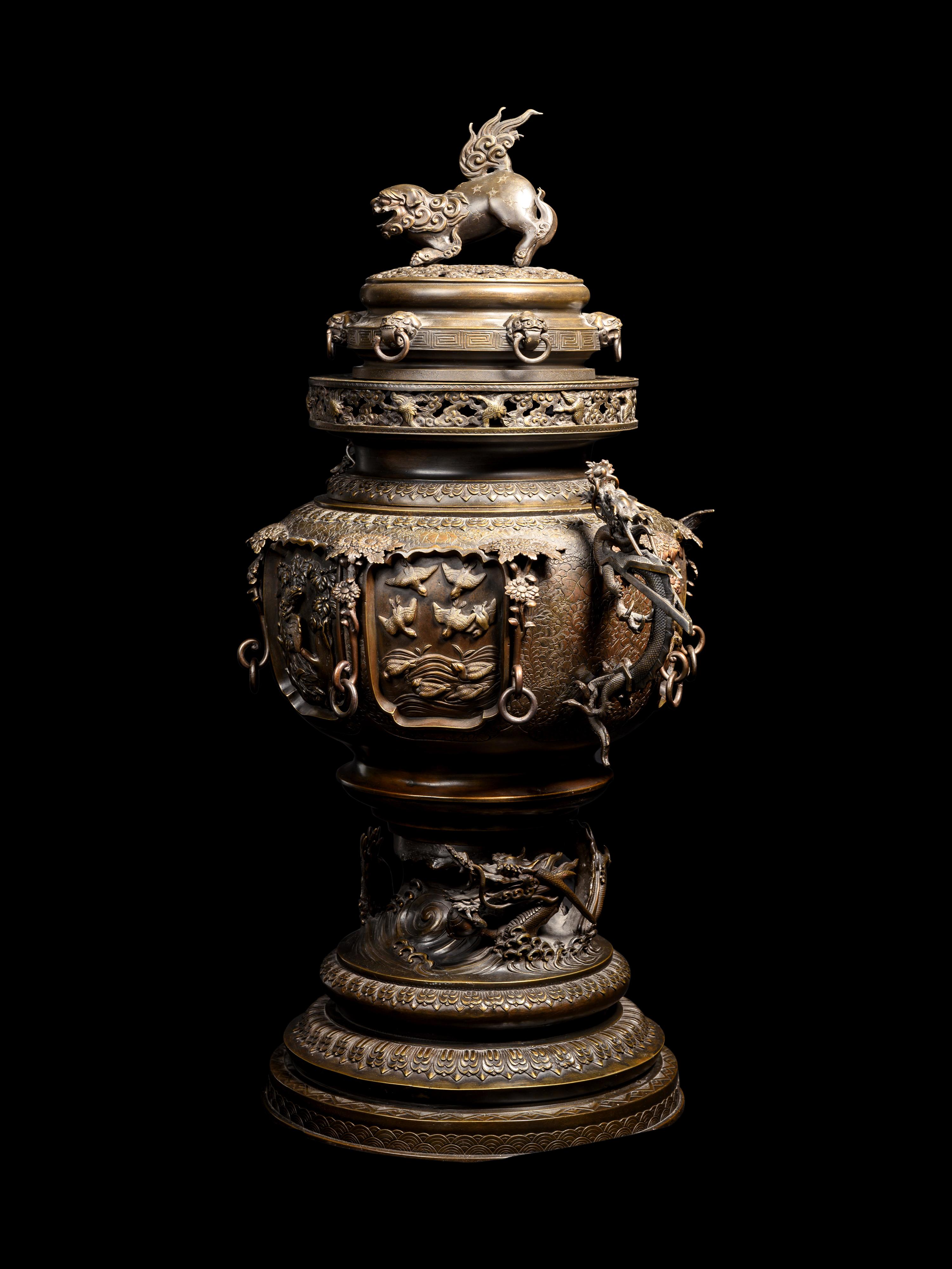 A Large and Finely Cast Bronze Incense Burner