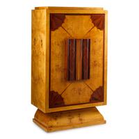 An Art Deco Style Burlwood Revolving Bar Cabinet