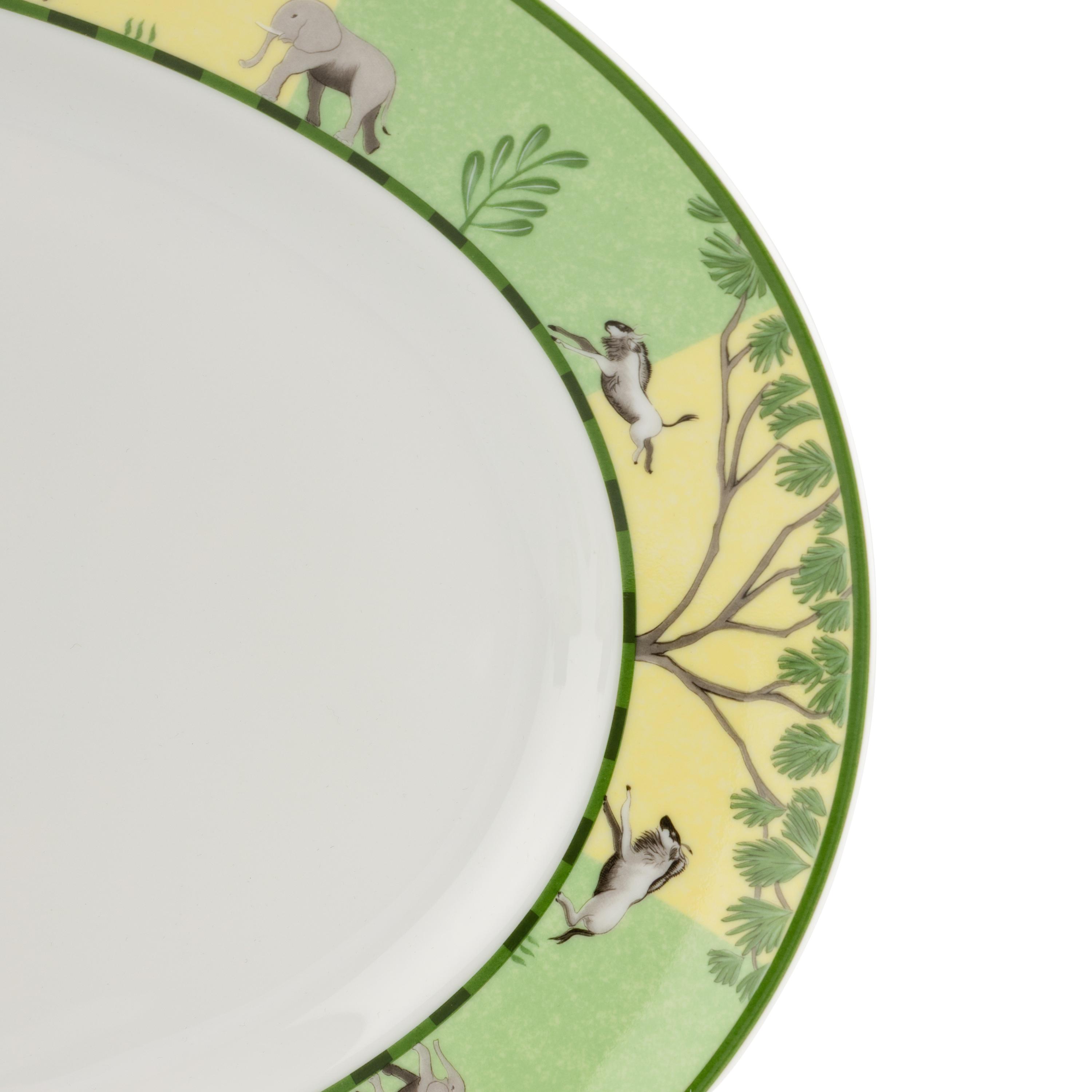 Two Hermès Africa Porcelain Serving Articles