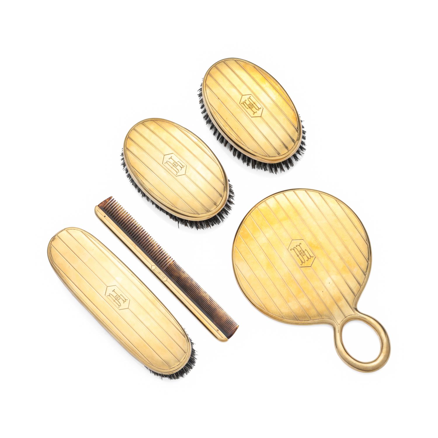 GORHAM, YELLOW GOLD VANITY SET