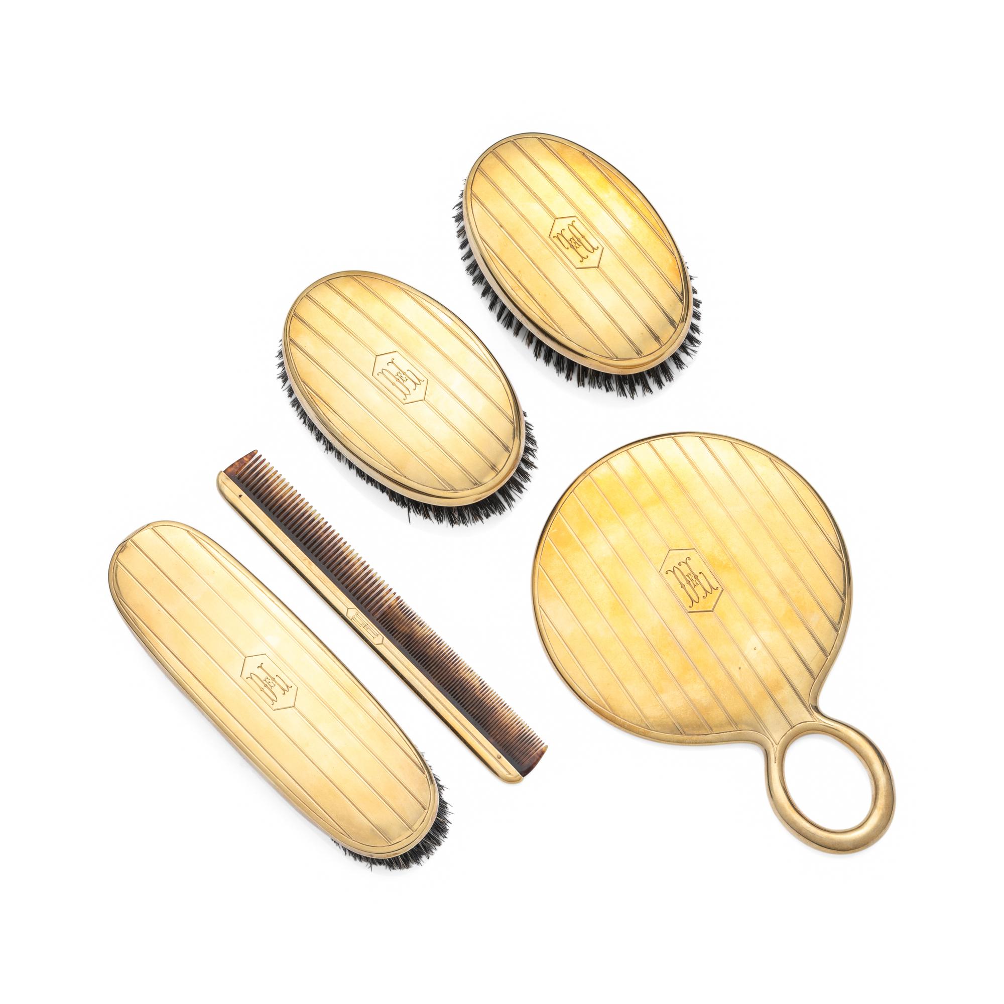 GORHAM, YELLOW GOLD VANITY SET