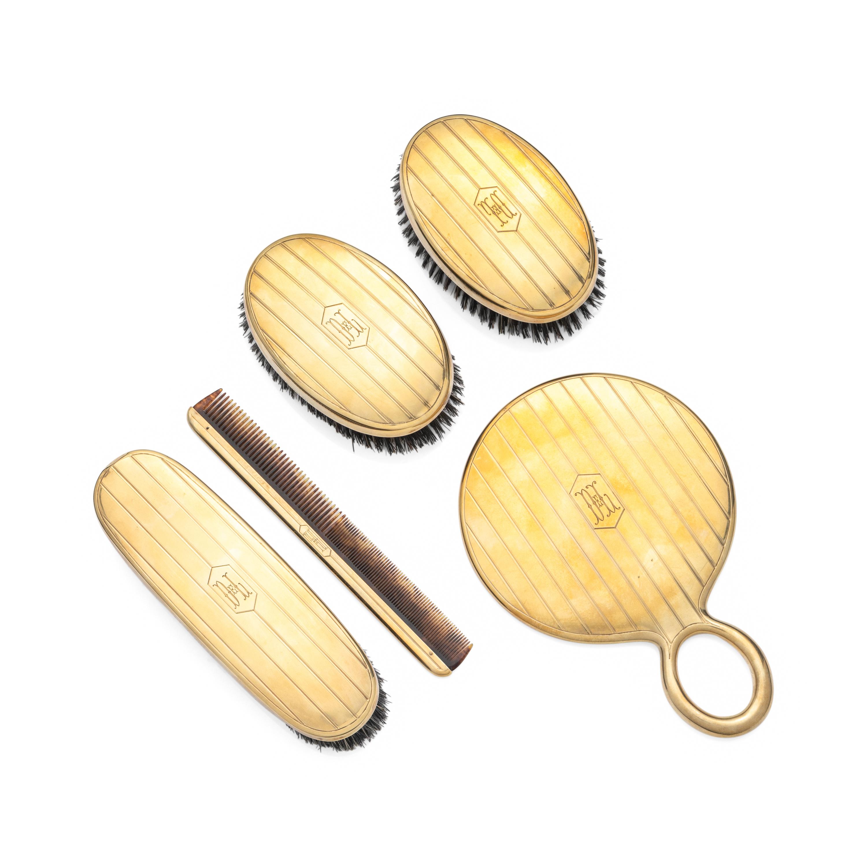 GORHAM, YELLOW GOLD VANITY SET