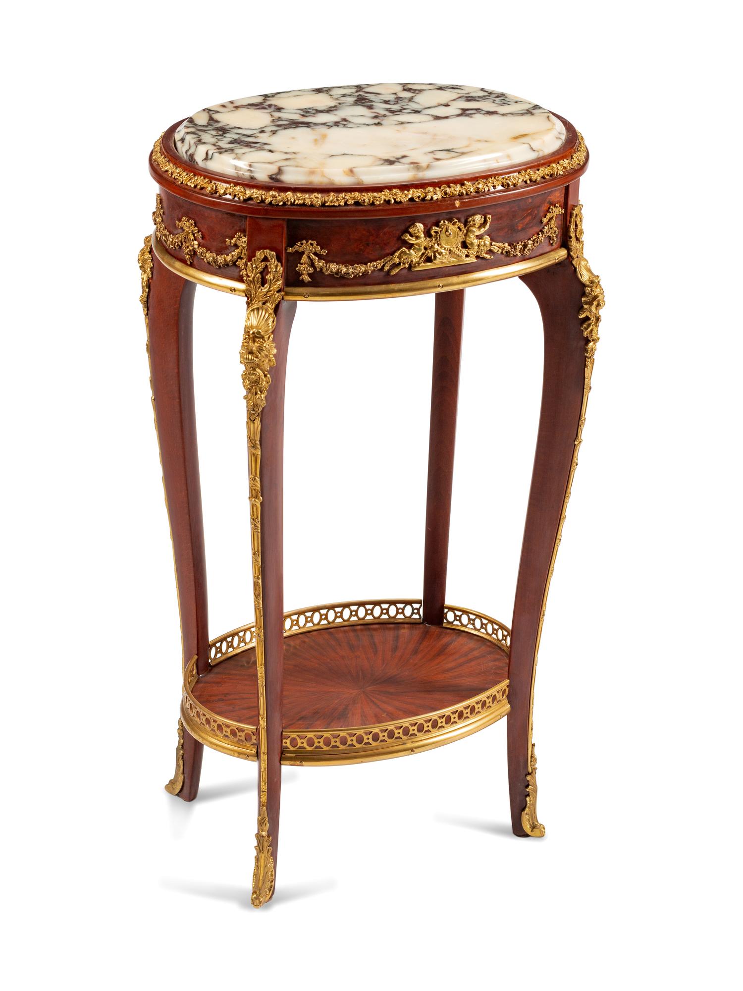 A Louis XV Style Gilt-Bronze-Mounted Stand