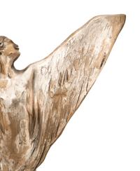 An American Silver Trumpet Vase and A Silvered-Metal Figure of a Winged Dancer