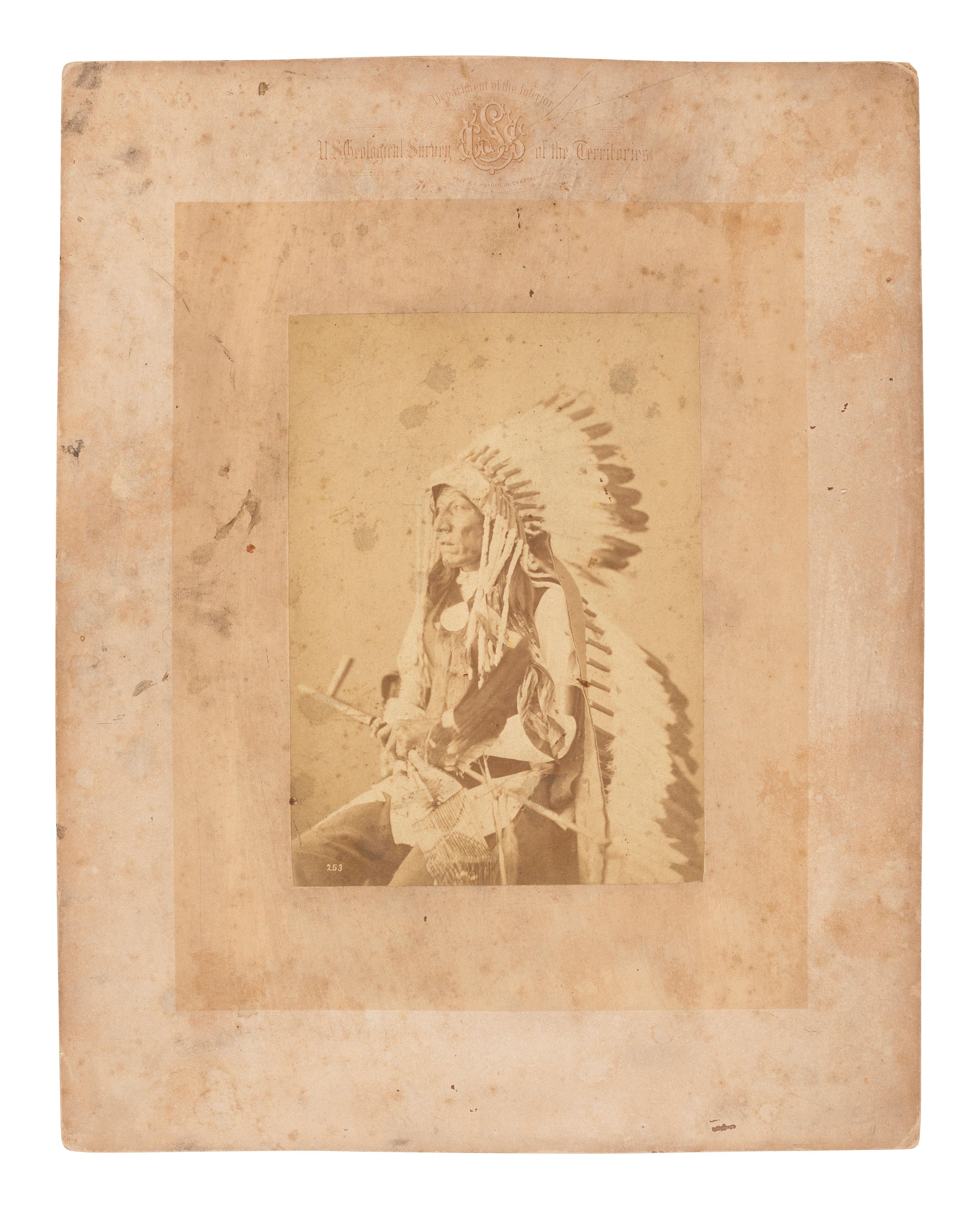 [NATIVE AMERICANS]. [GARDNER, photog.] Blackfoot Sioux Chief. Hayden Geological Survey, [ca 1870s].