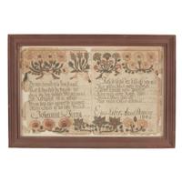 Fraktur: two bookplates for Johannes Jung, 1804 Johannes Ernst Spangenberg (1755-1814), Easton, Northampton County, PA