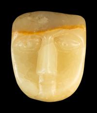 An Arabian Peninsula Carved Alabaster Mask