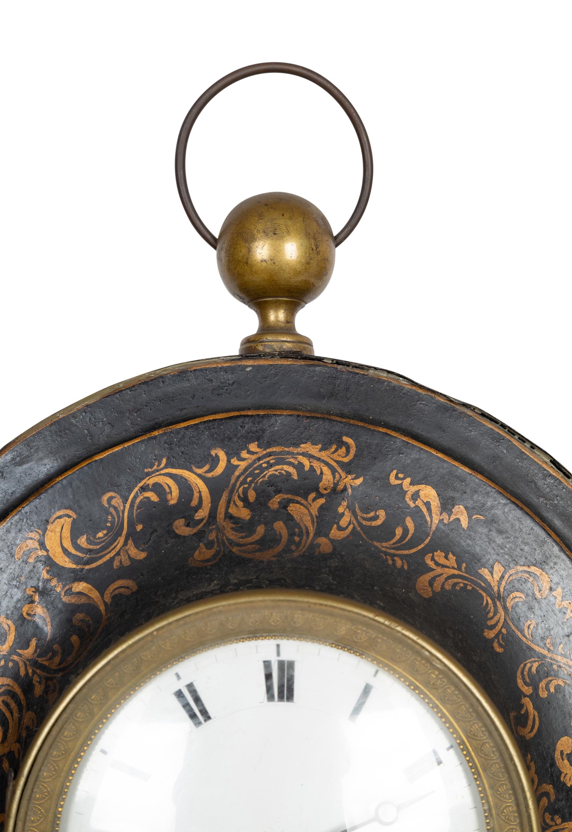 A French Tole Peinte Wall Clock