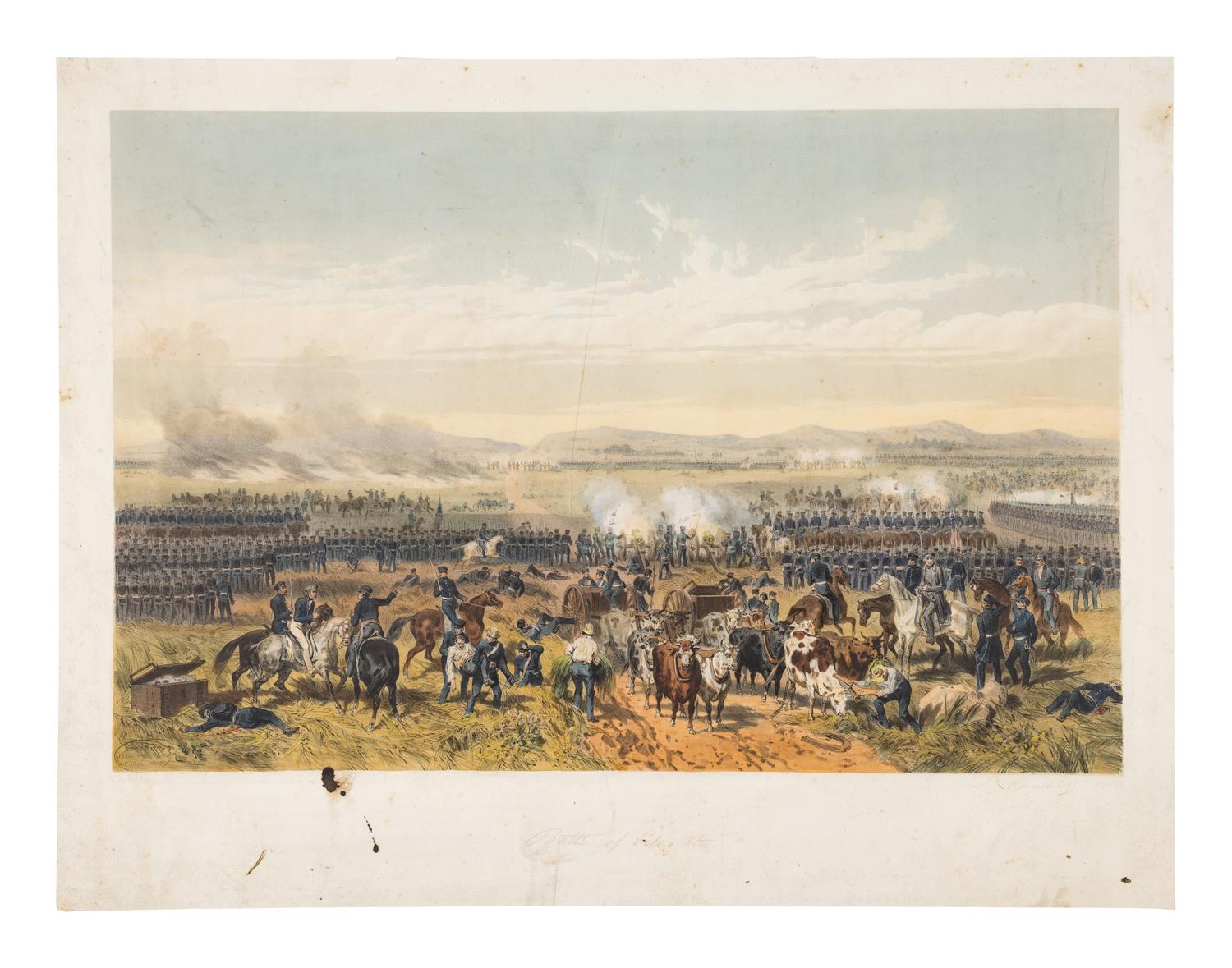 NEBEL, Carl (1805-1855). Battle of Palo Alto. From The War Between the United States and Mexico Illustrated , [Paris: LeMercier, 1851].