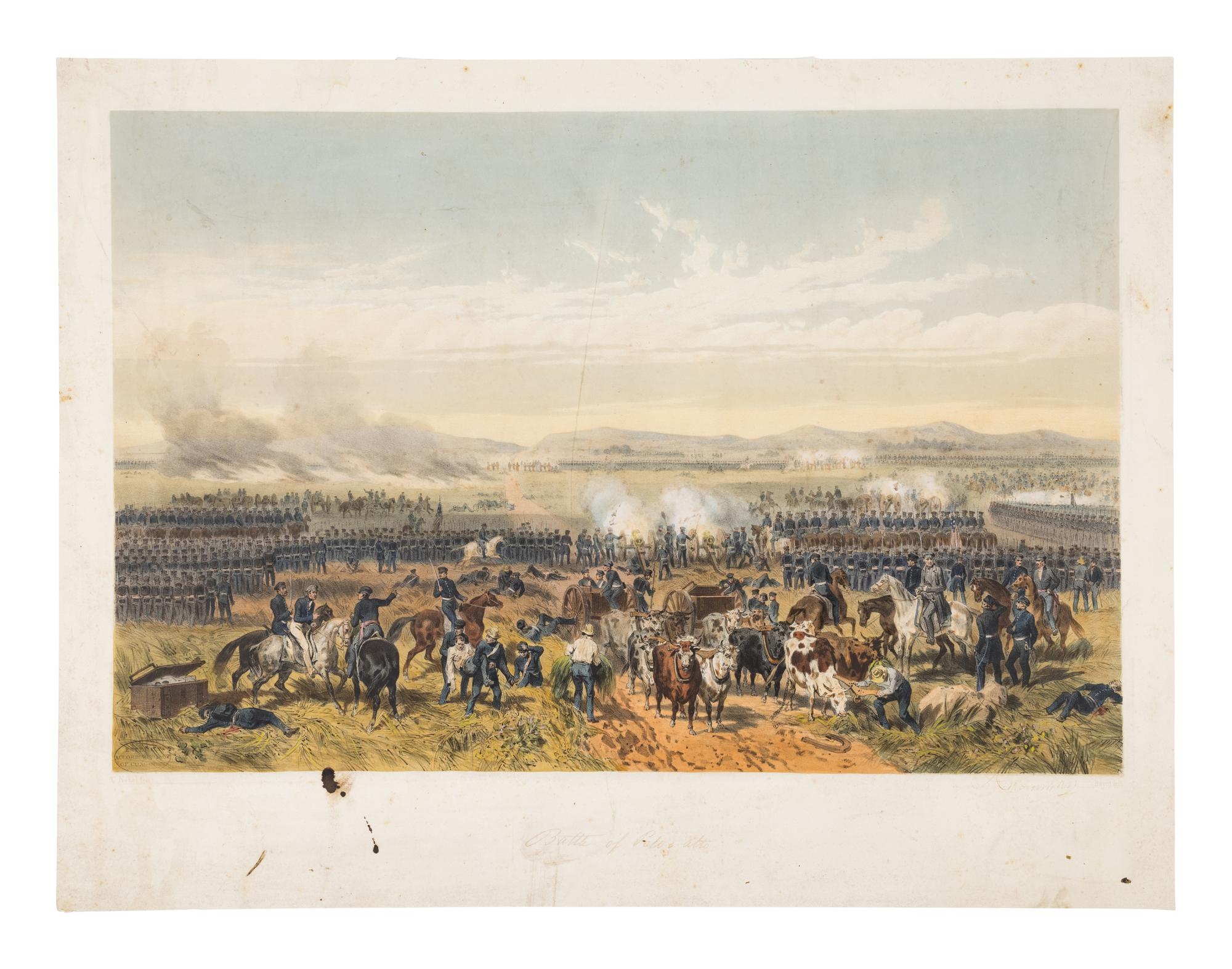 NEBEL, Carl (1805-1855). Battle of Palo Alto. From The War Between the United States and Mexico Illustrated , [Paris: LeMercier, 1851].
