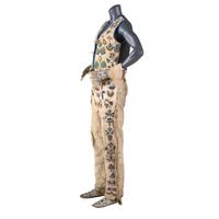 Apsáalooke (Crow) Beaded Hide Vest, Gauntlets, Pants, and Moccasins