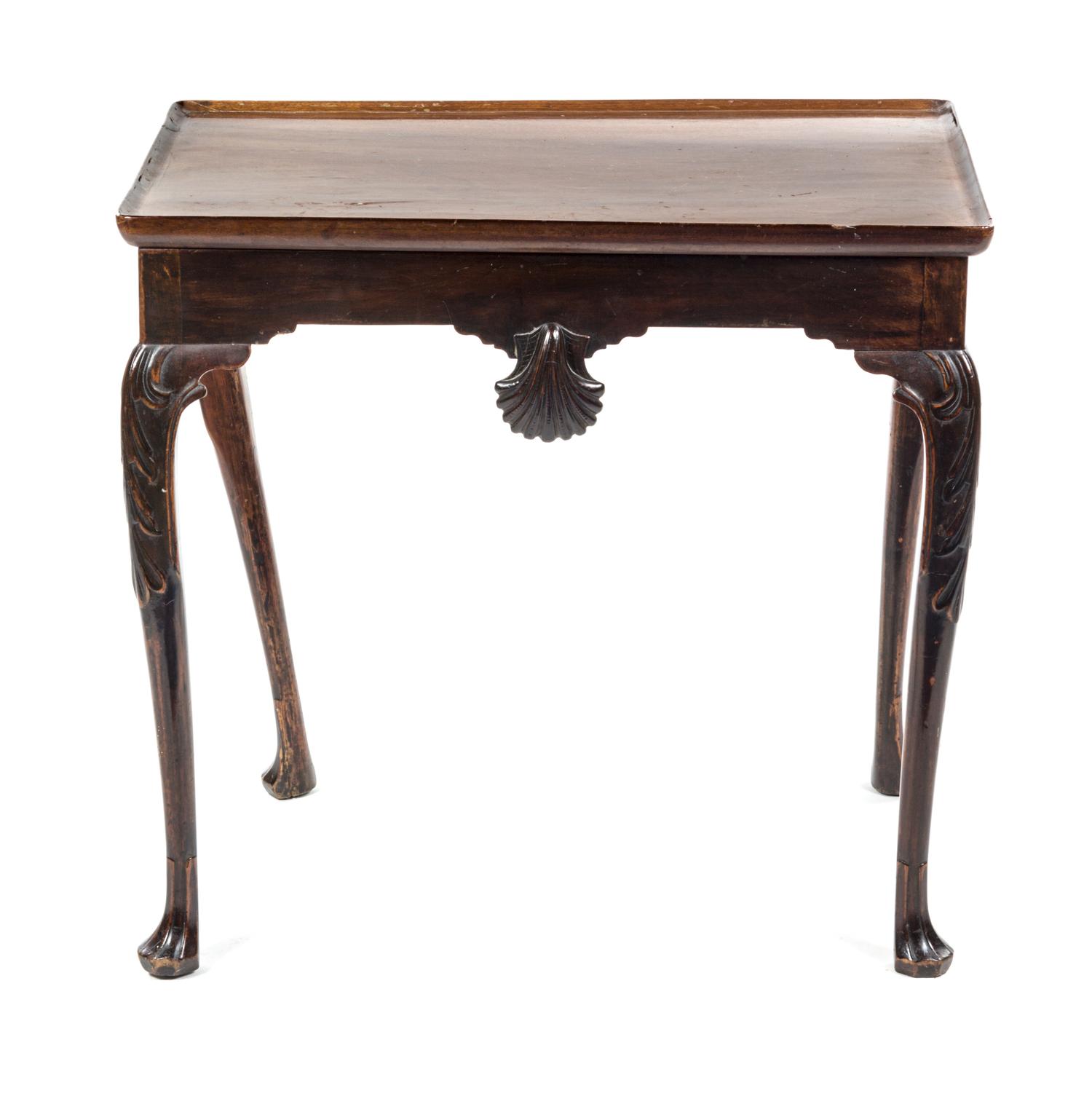An English Mahogany Console Table, 18TH/19TH CENTURY, Height 28 3/4 x width 30 5/8 x depth 19 7/8 inches. — 18TH/19TH CENTURY,