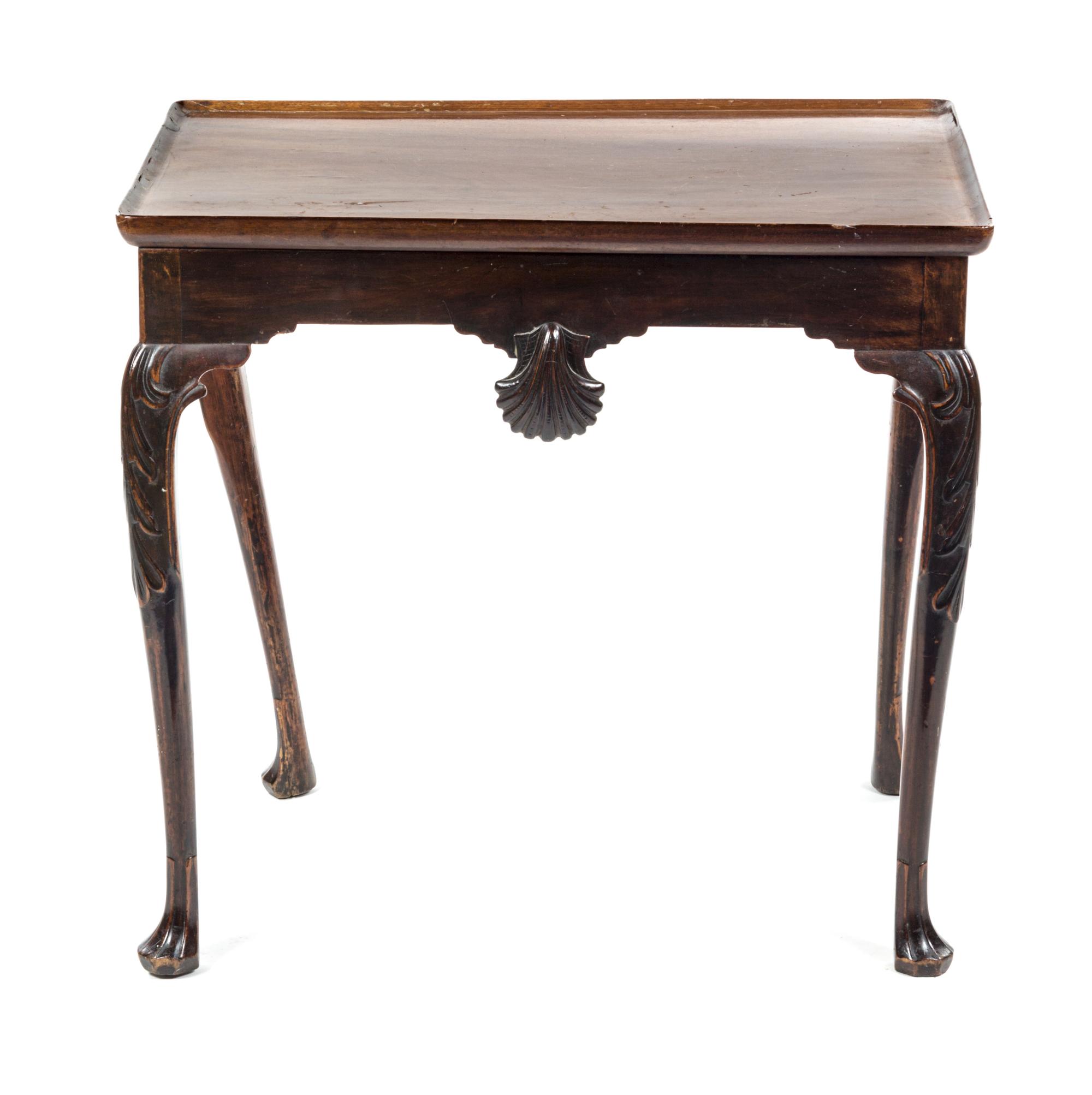 An English Mahogany Console Table, 18TH/19TH CENTURY, Height 28 3/4 x width 30 5/8 x depth 19 7/8 inches. — 18TH/19TH CENTURY,