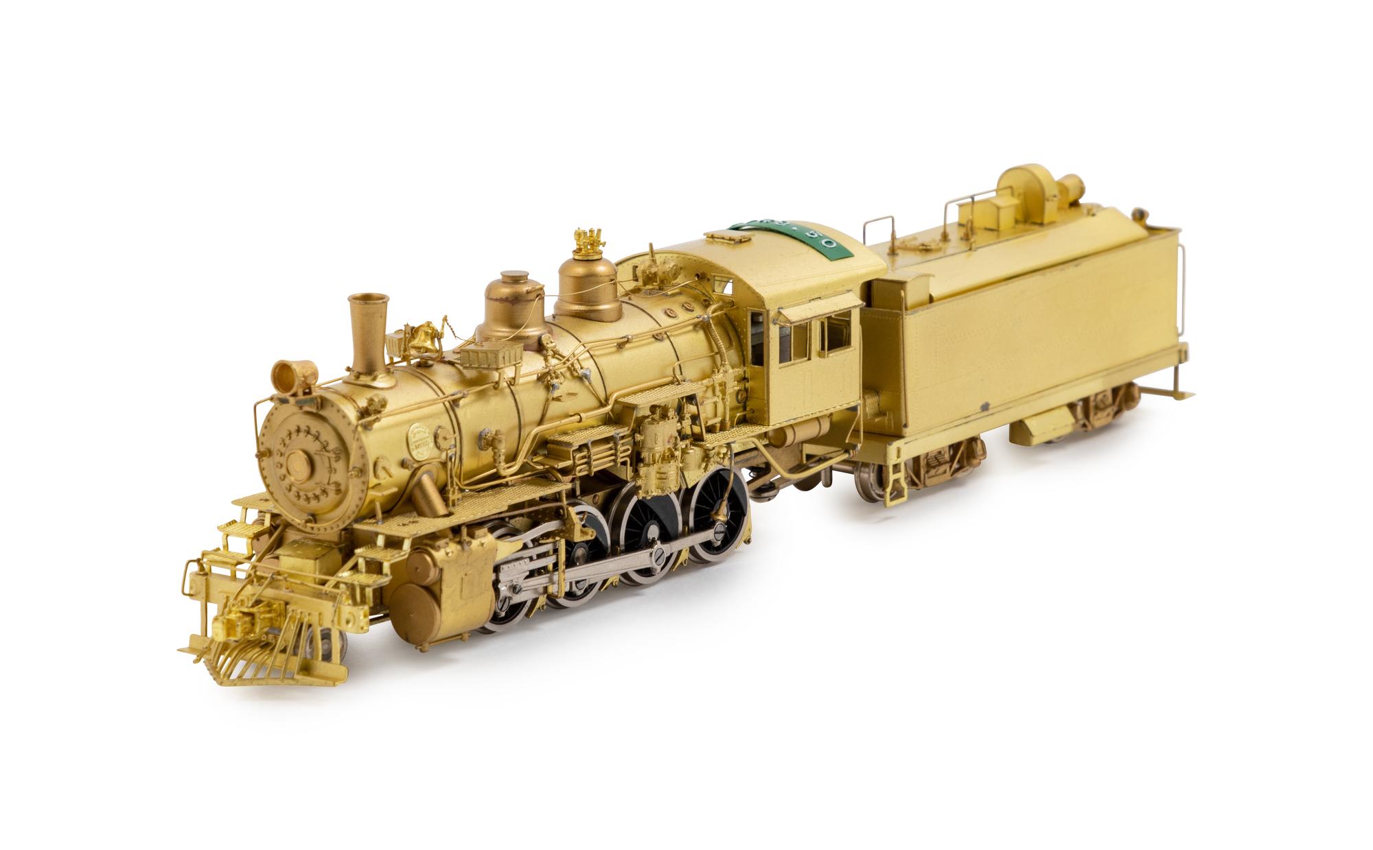 A Factory Boxed Samhongsa Brass HO-Gauge Santa Fe Railway 2-8-0 Locomotive and Tender
