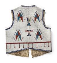 Sioux Beaded Hide Vest, with American Flags