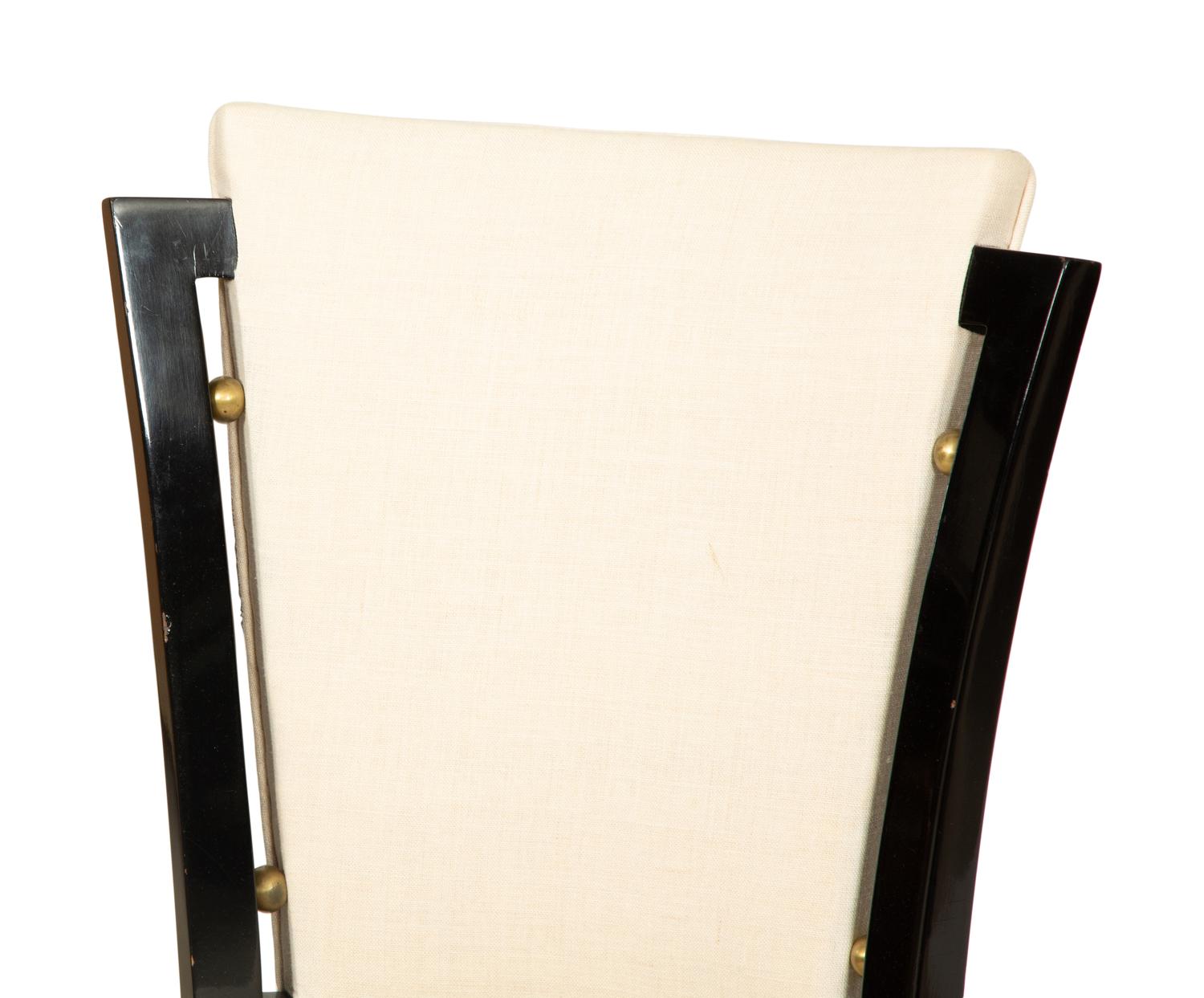 A Set of Ten Art Deco Ebonized Dining Chairs Attributed to Maison Jansen