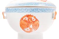 Two Chinese Porcelain Stem Bowls and Covers