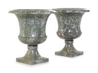 A Pair of Marble Urns