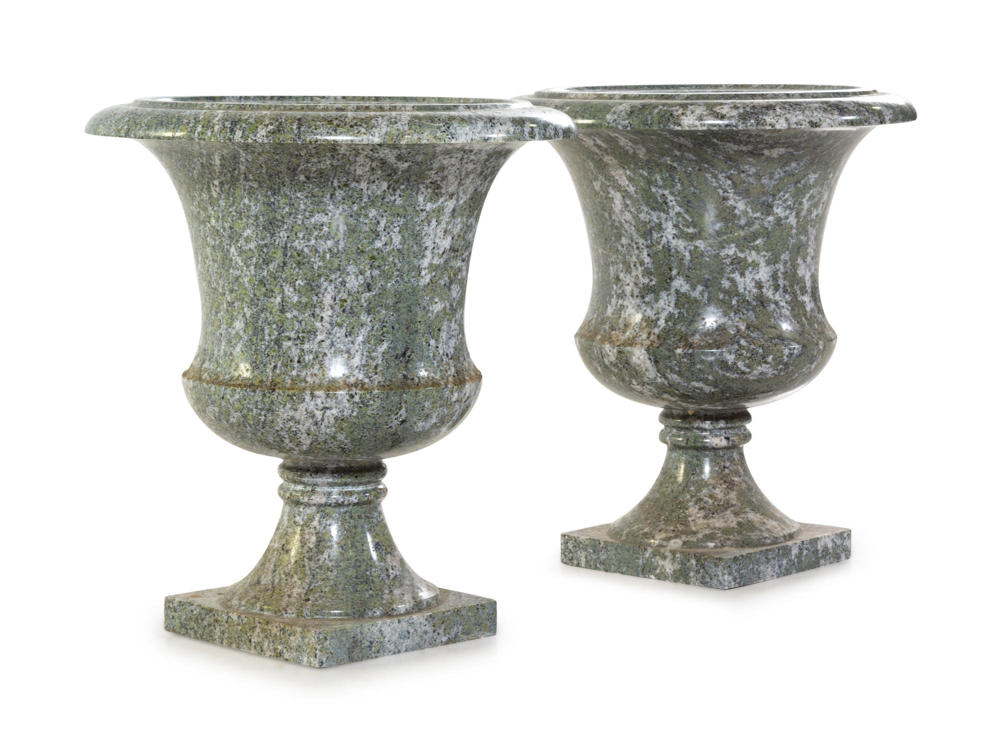 A Pair of Marble Urns