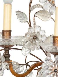 A Gilt Metal and Cut Glass Three-Light Sconce