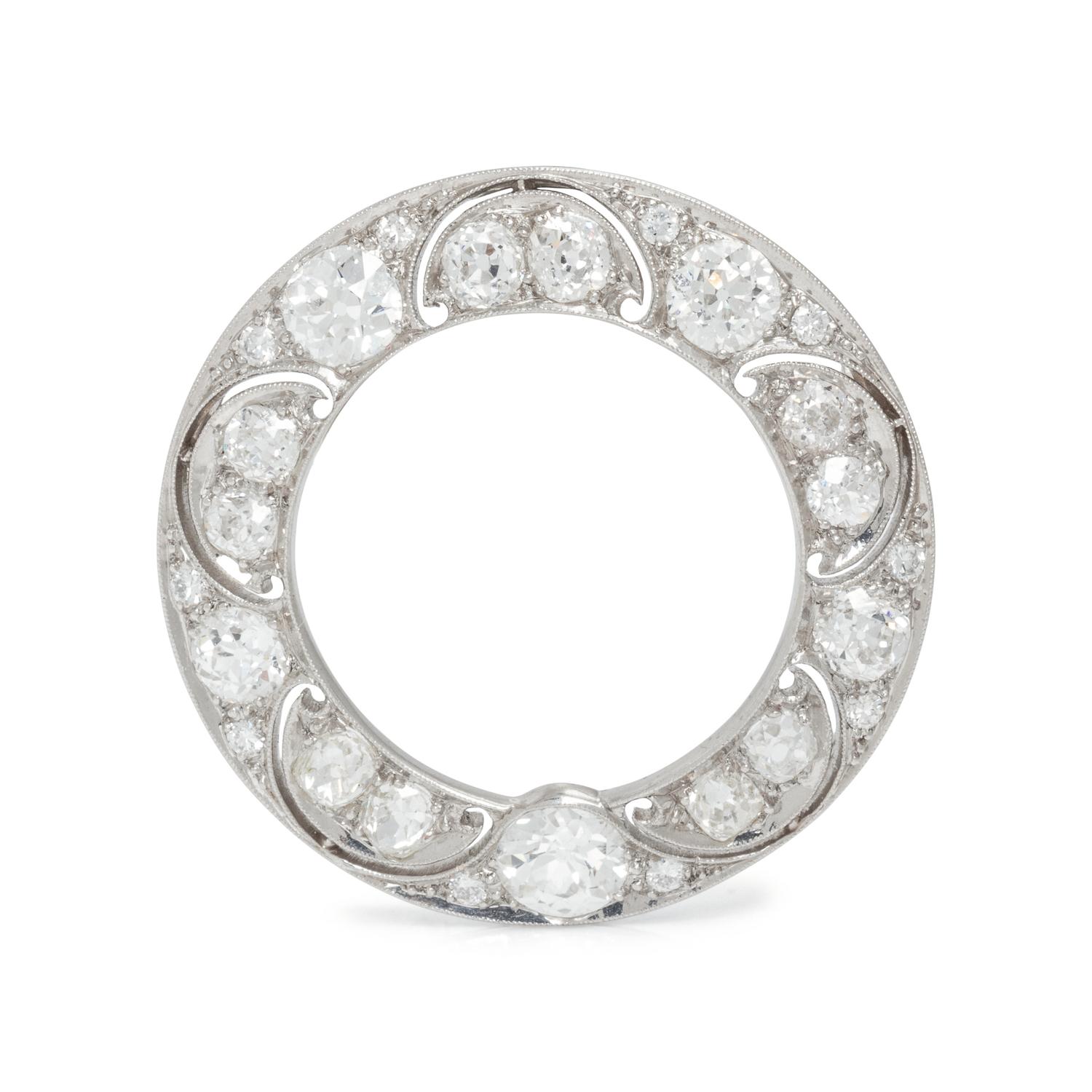 EDWARDIAN, DIAMOND CIRCLE BROOCH