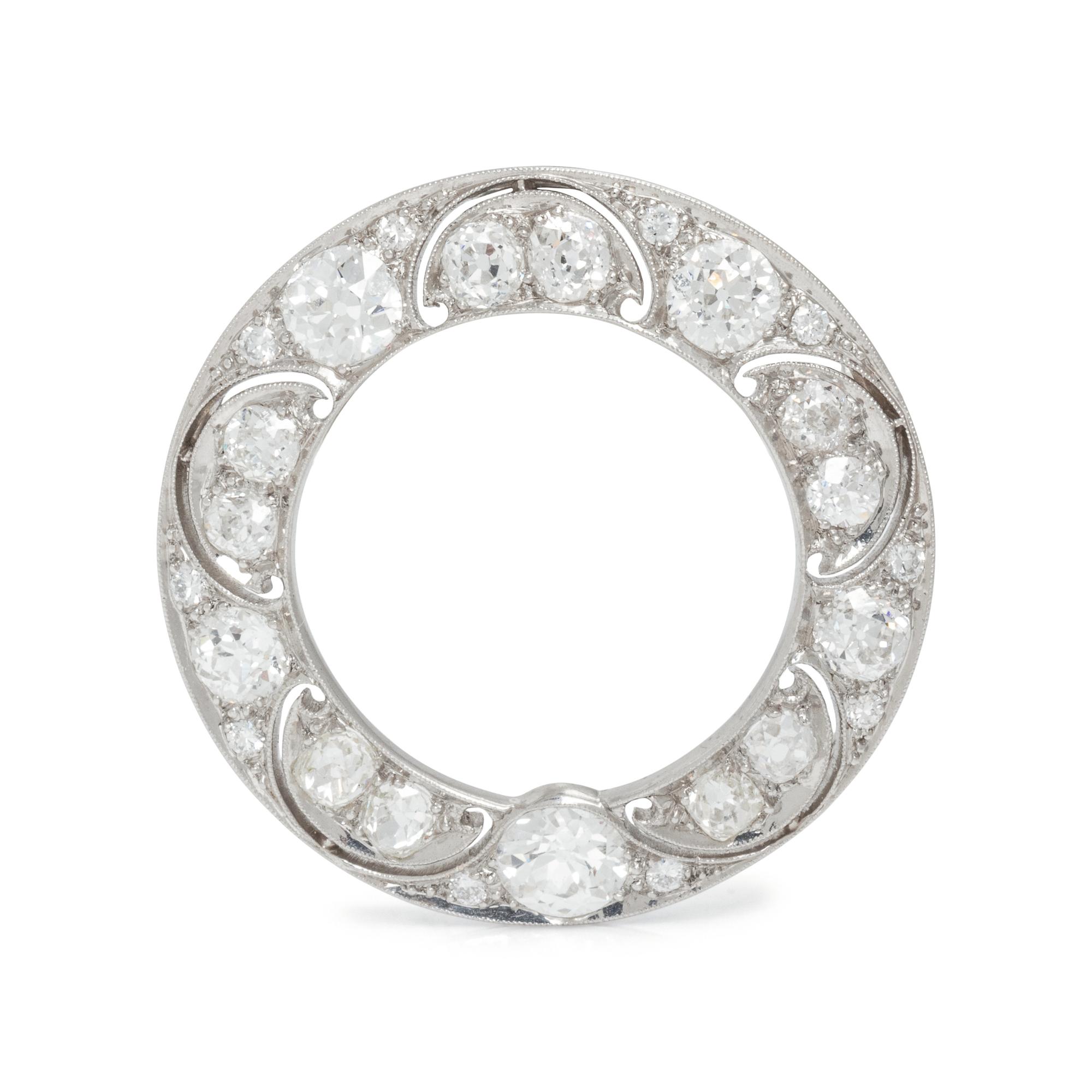 EDWARDIAN, DIAMOND CIRCLE BROOCH
