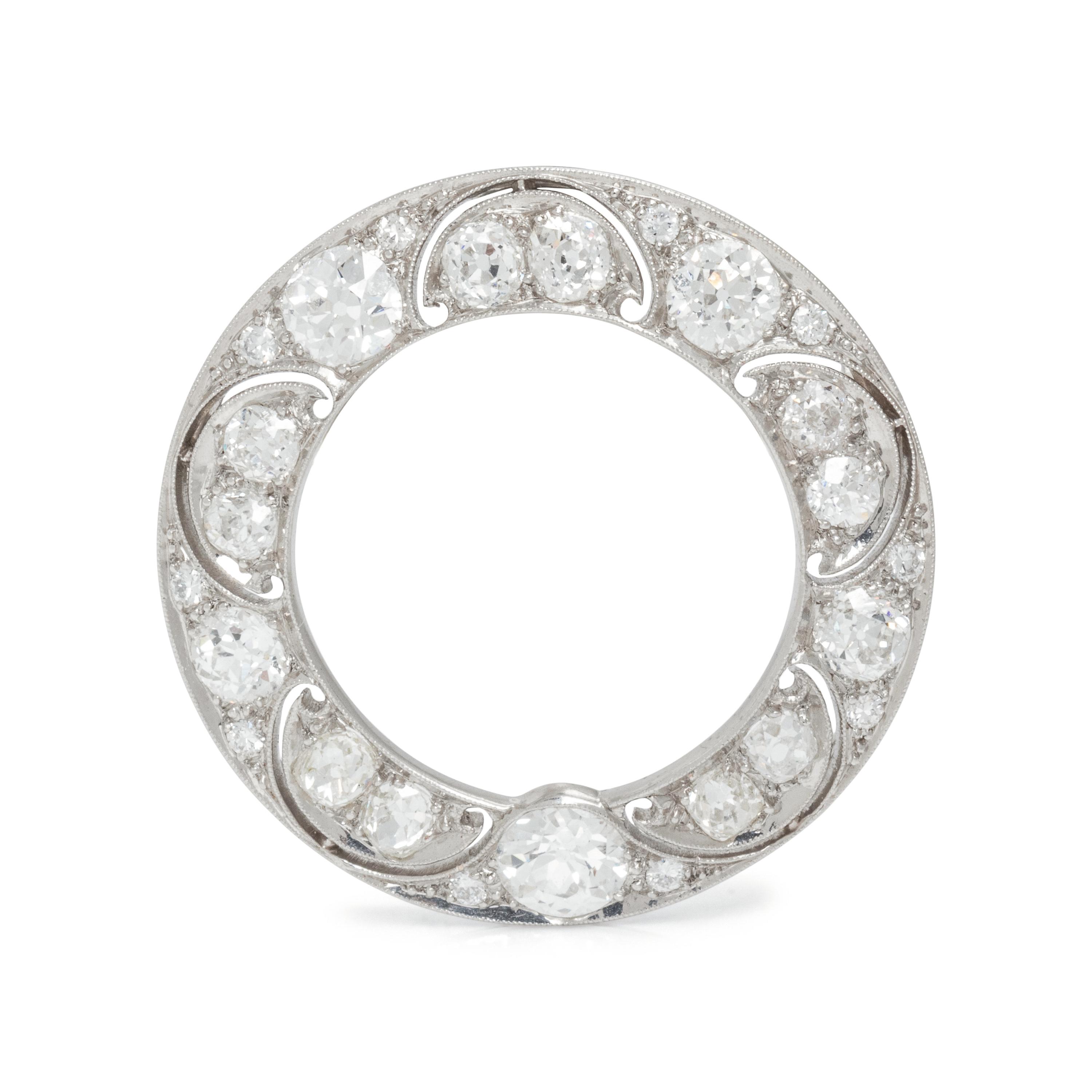 EDWARDIAN, DIAMOND CIRCLE BROOCH