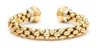An 18 Karat Gold, Sapphire and Diamond Cuff Bracelet, FOPE, 33.60 dwts.