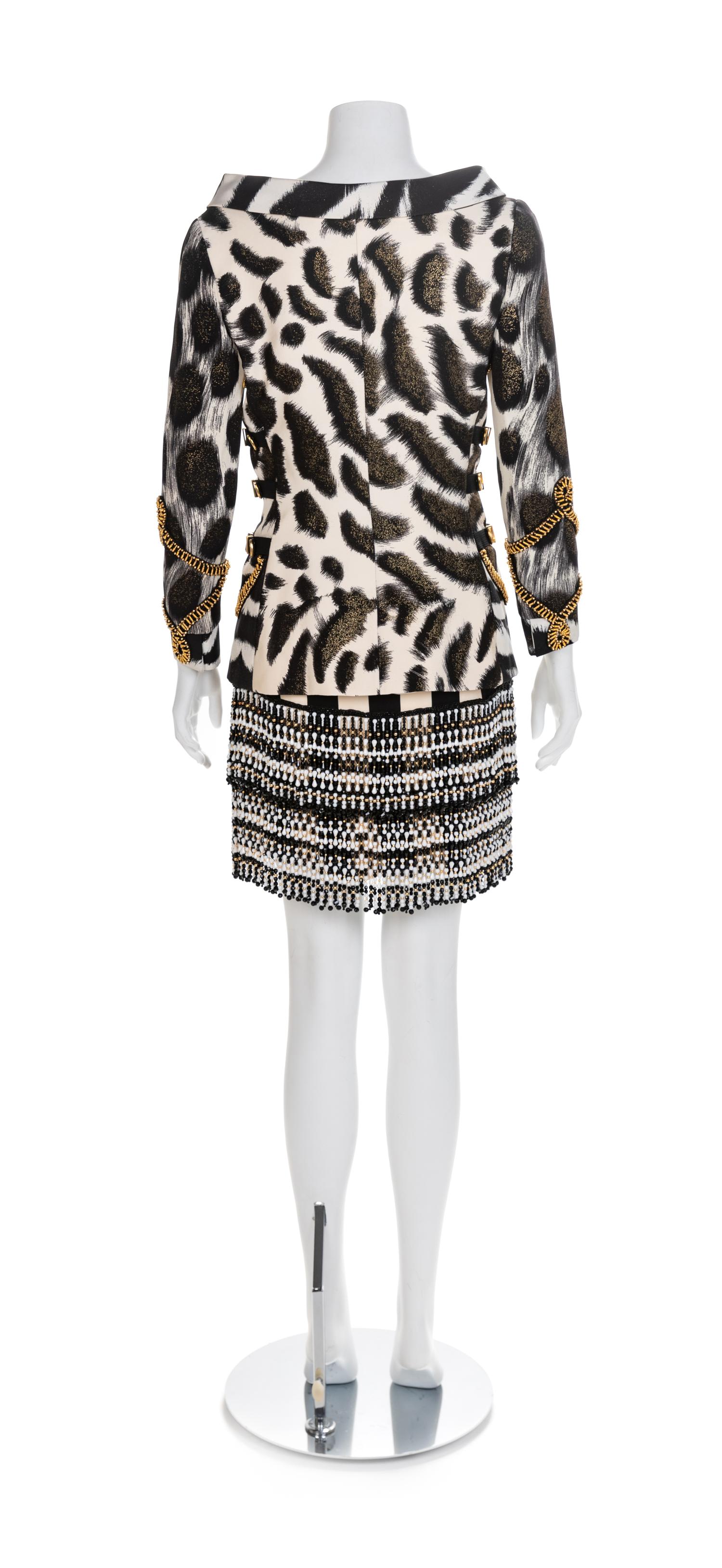 Atelier Versace Embroidered Jacket and Skirt, 1990s No size label
