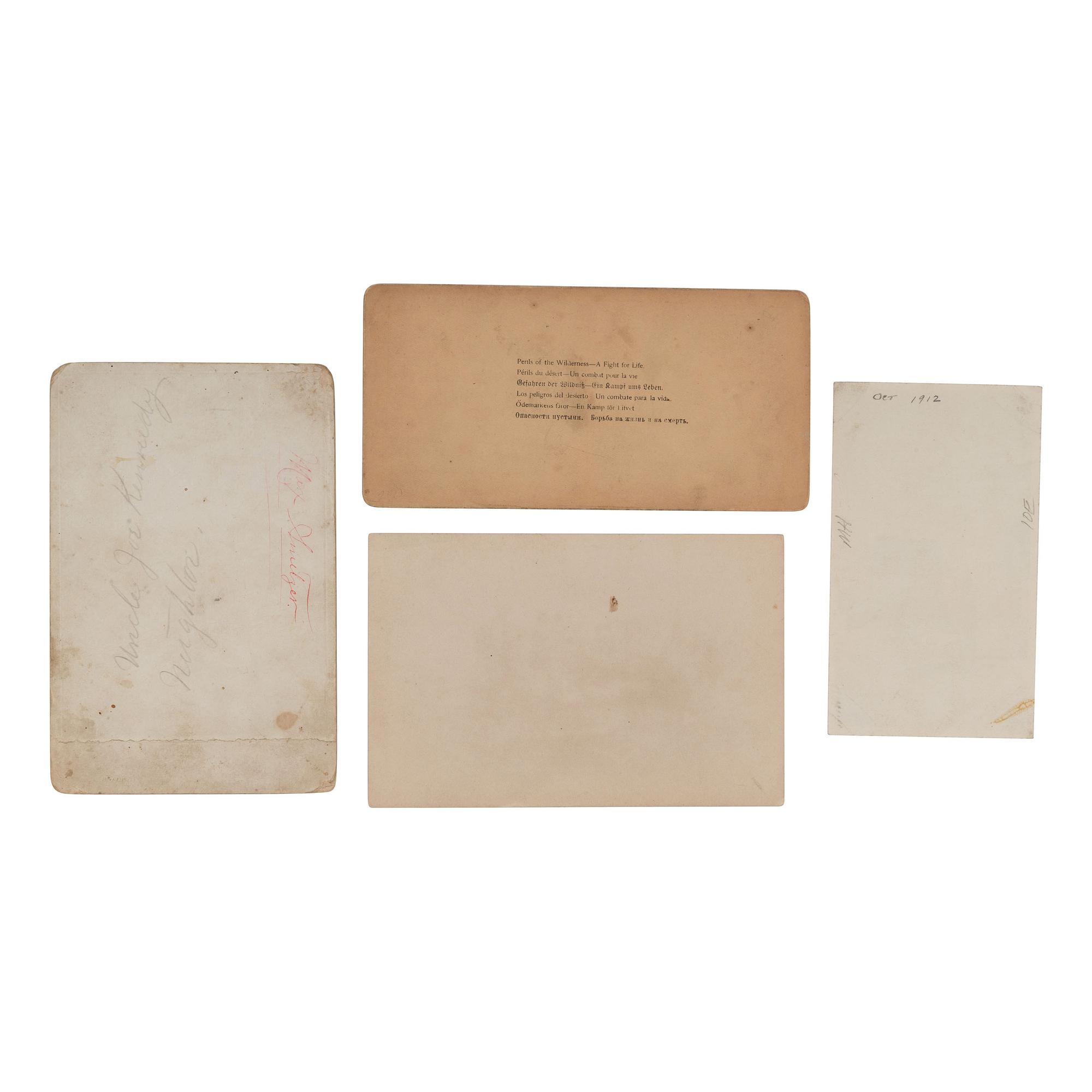 [EARLY PHOTOGRAPHY]. A group of 5 photographs of hunters or armed subjects, comprising: